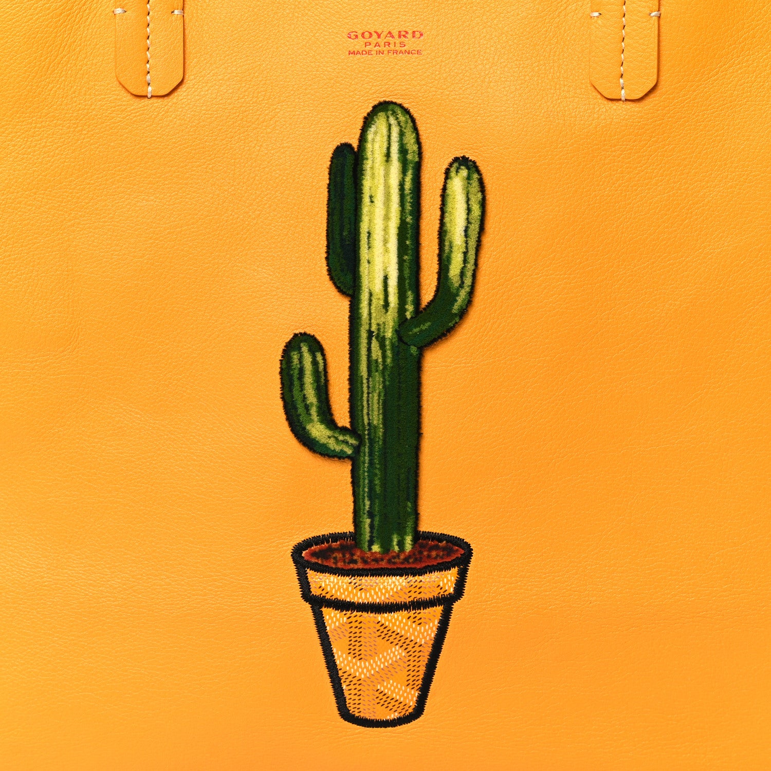 Goyard Goyardine Embroidered Cactus Reversible Anjou PM Yellow 14 of 18