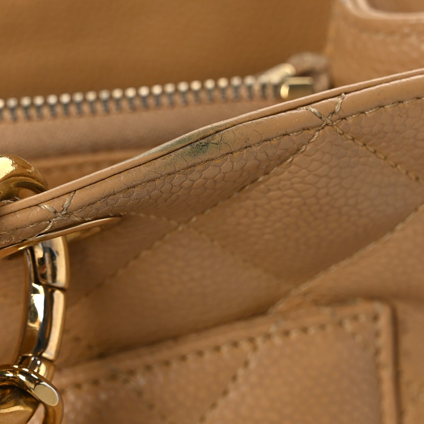 Caviar Quilted Grand Shopping Tote GST Beige Clair