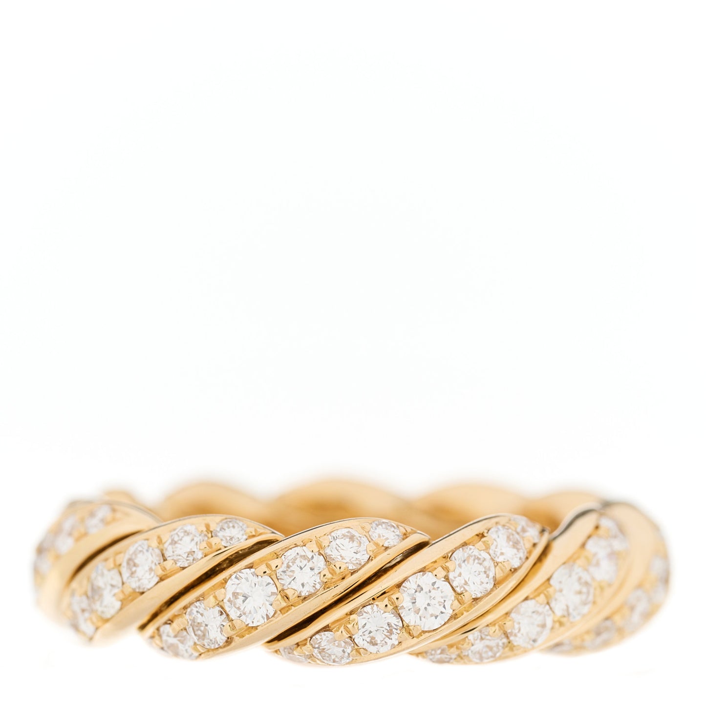 18K Yellow Gold Diamond 5mm Paveflex Band Ring 53 6.25
