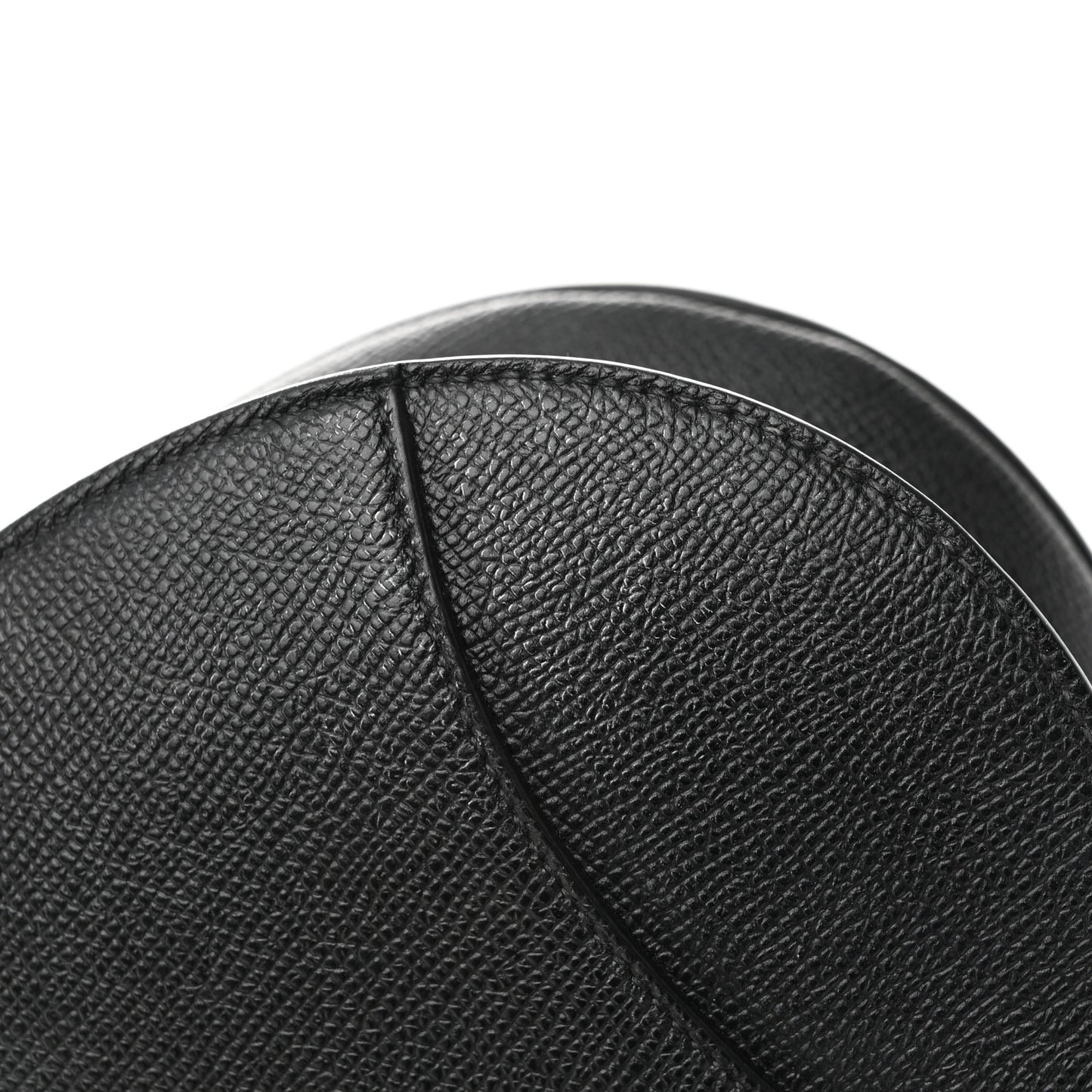 Grained Calfskin Saddle Bag With Strap Black