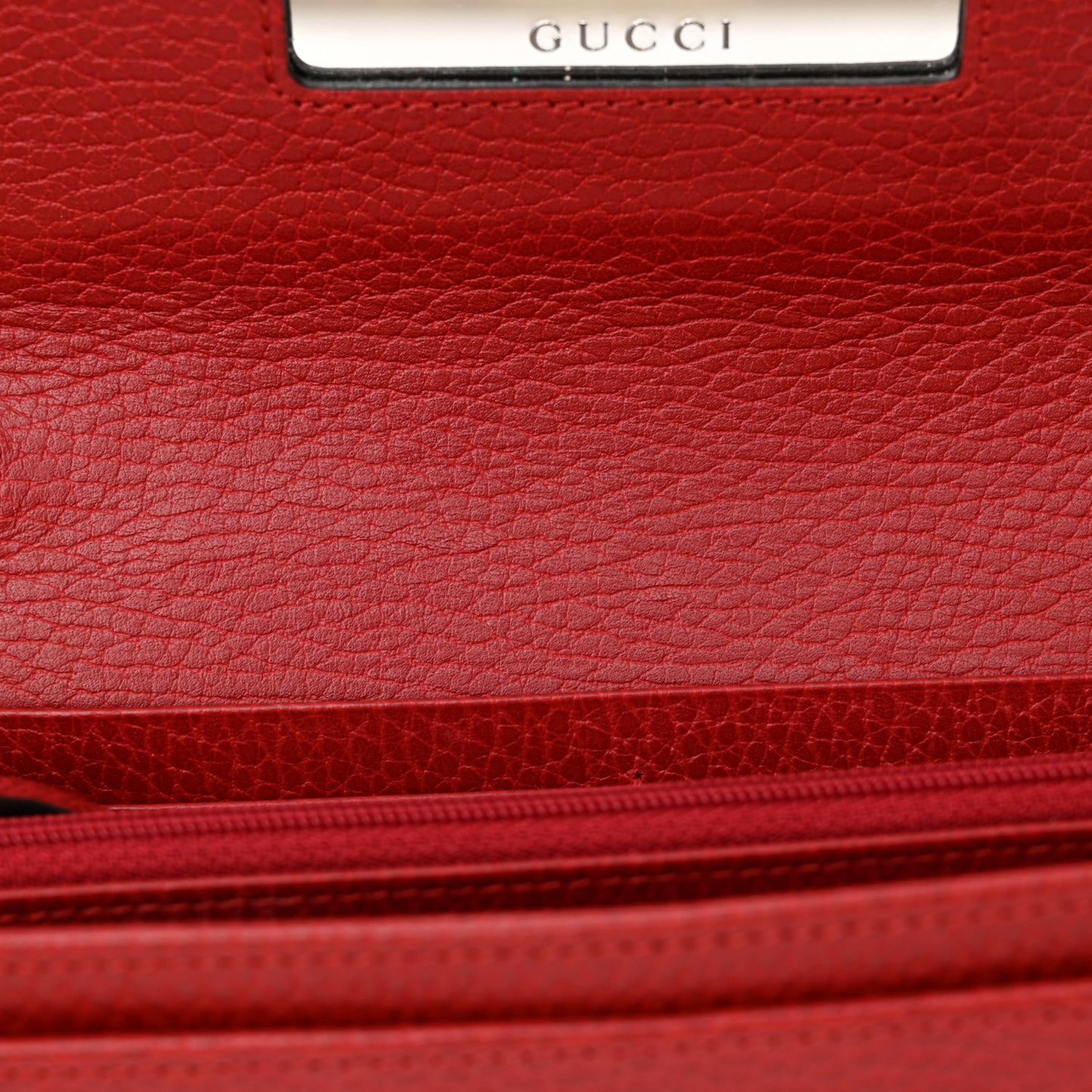 Dollar Calfskin Petite GG Marmont Wallet Chain Bag Hibiscus Red
