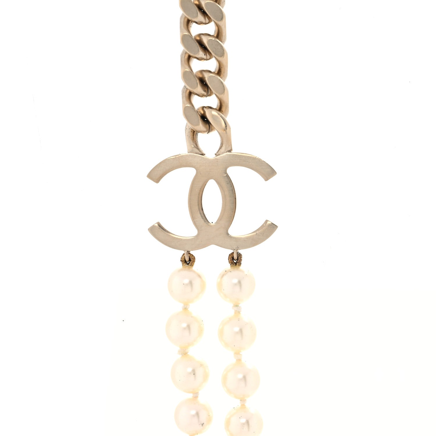 Chanel Pearl Chain CC Long Necklace Gold 5 of 7
