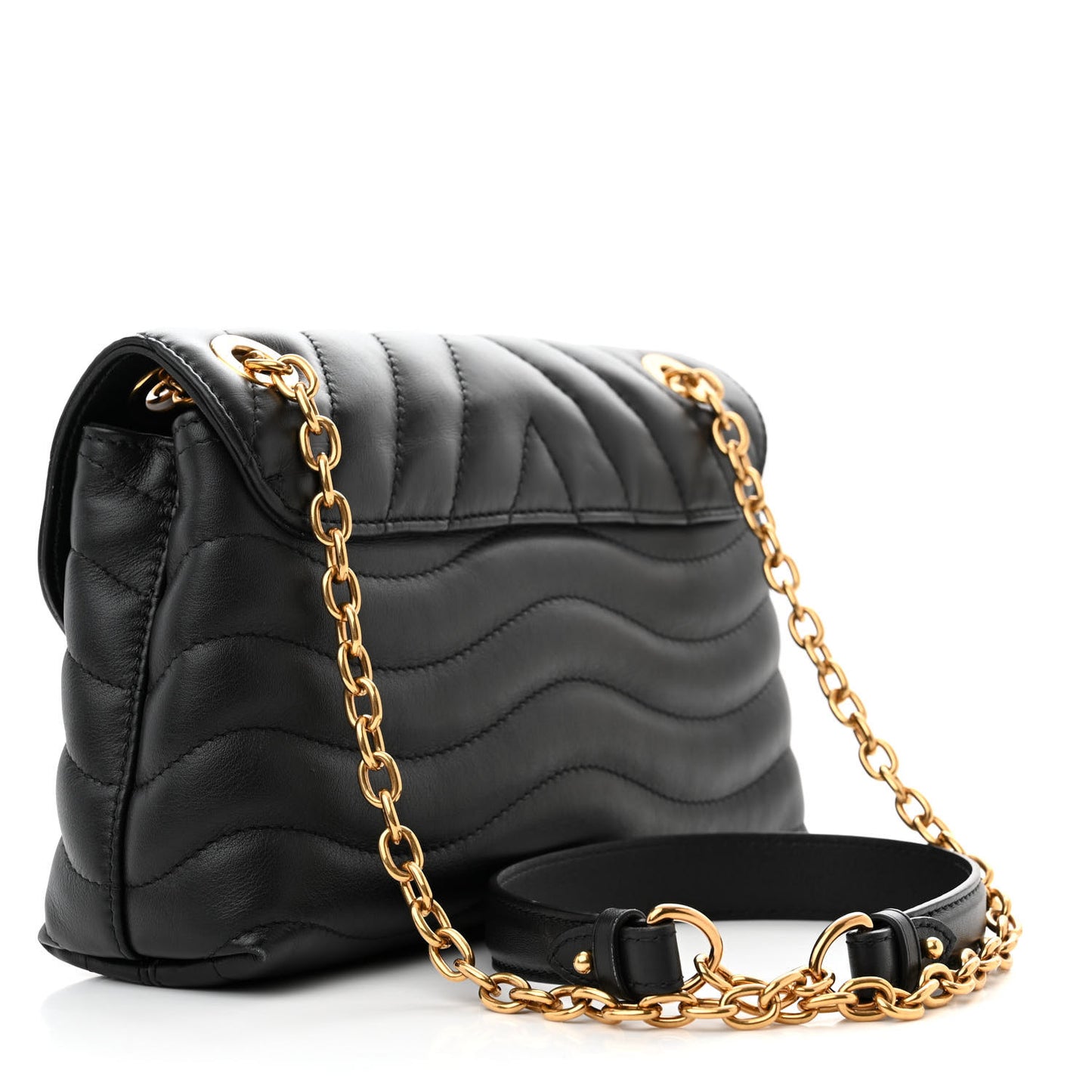 Calfskin LV New Wave Chain Bag Black
