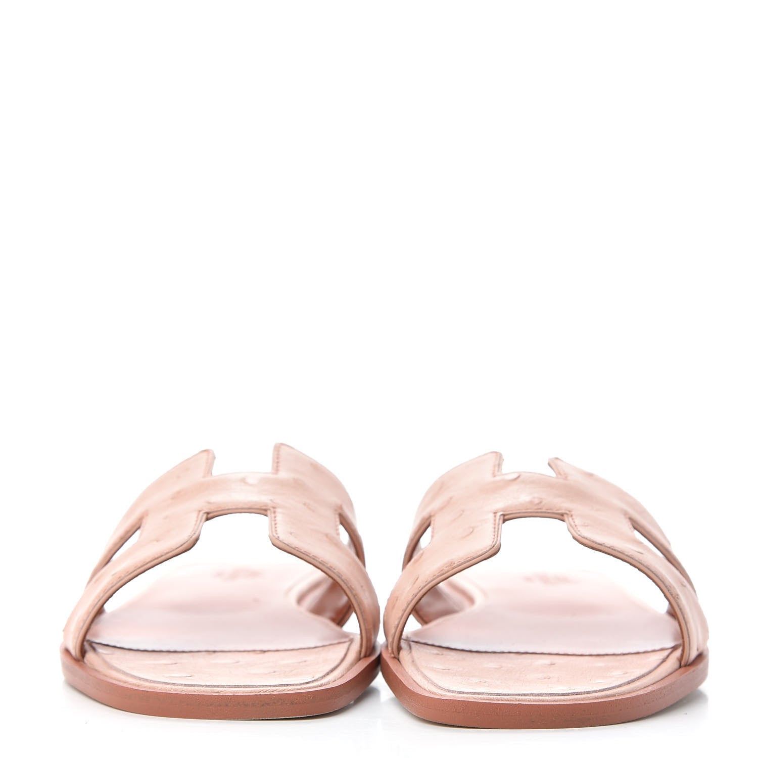 Hermes Ostrich Oran Sandals 36 Rose Bubinga 2 of 10