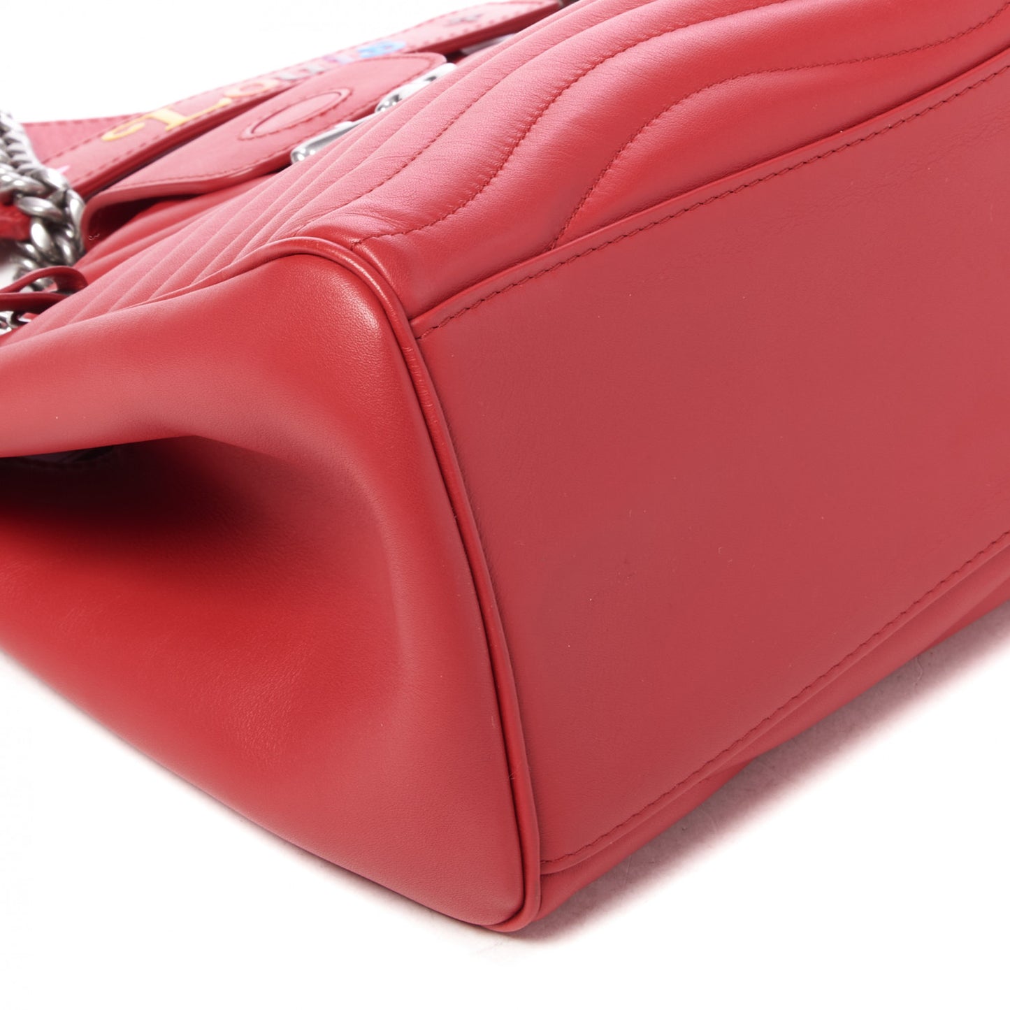 Calfskin New Wave Chain Tote Ecarlate