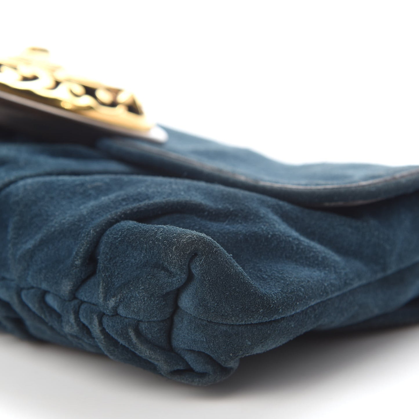 Suede Babouska Clutch Blue