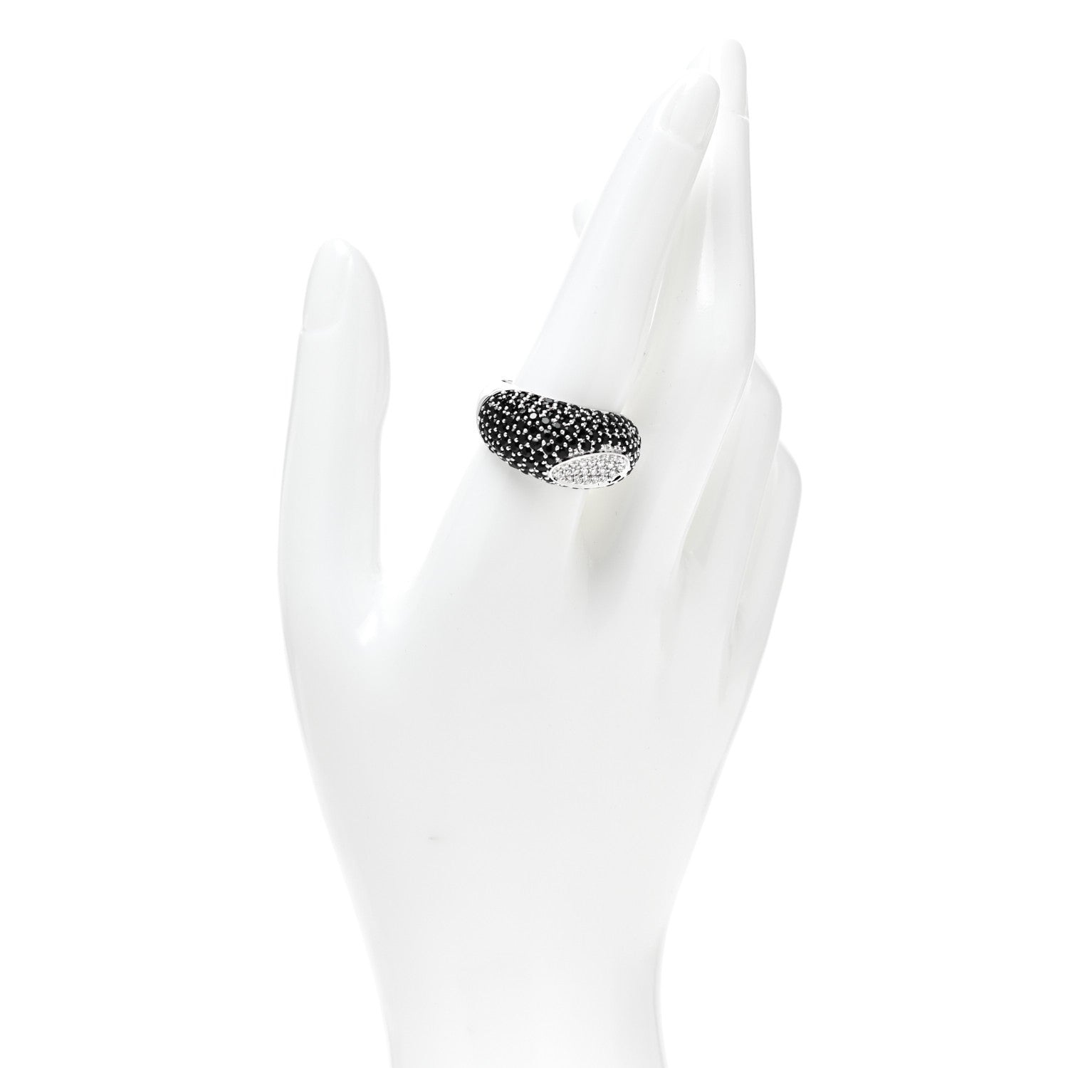 Roberto Coin 18K White Gold Diamond Black Sapphire Capri Ring 59 8.75 2 of 6