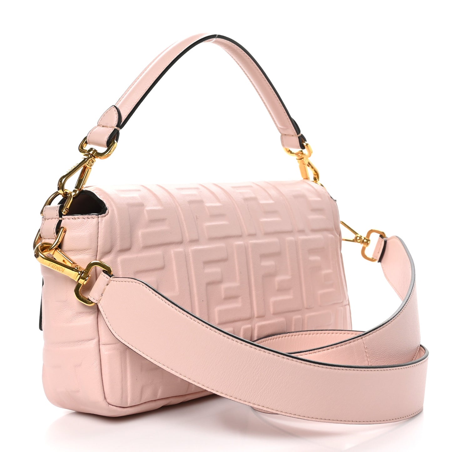 Nappa FF 1974 Embossed Baguette Rosa Bourbon