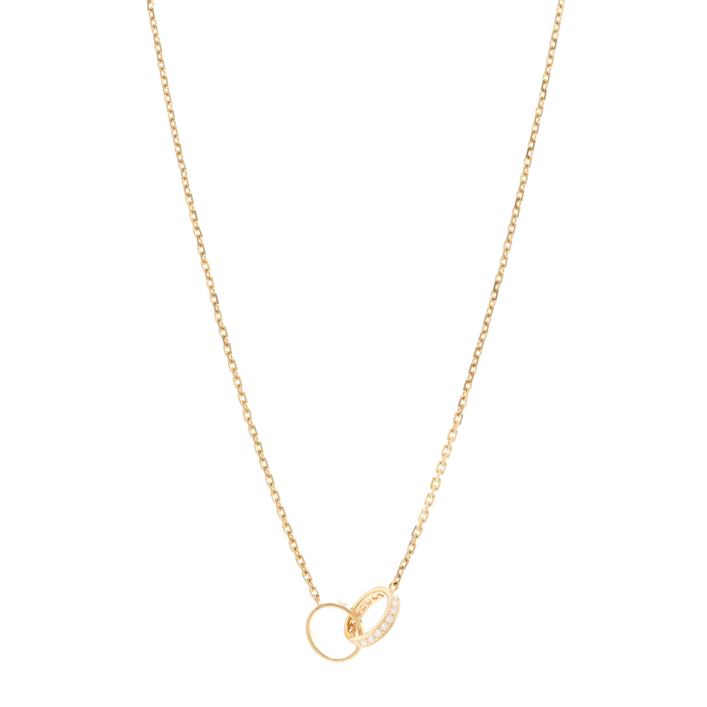 18K Yellow Gold Diamond Interlocking LOVE Necklace