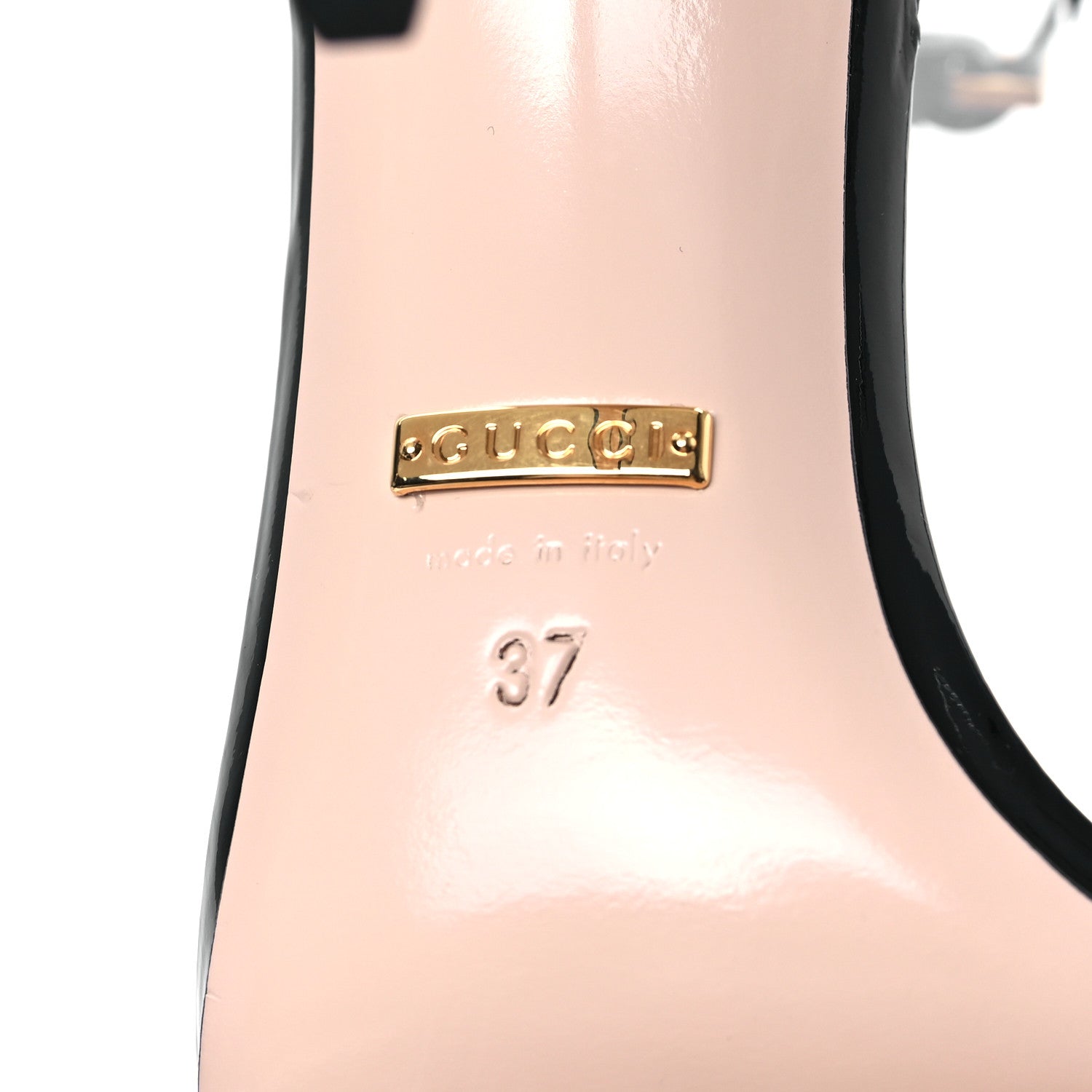 Gucci Patent Ankle Strap High Heel Sandals 37 Black 6 of 8
