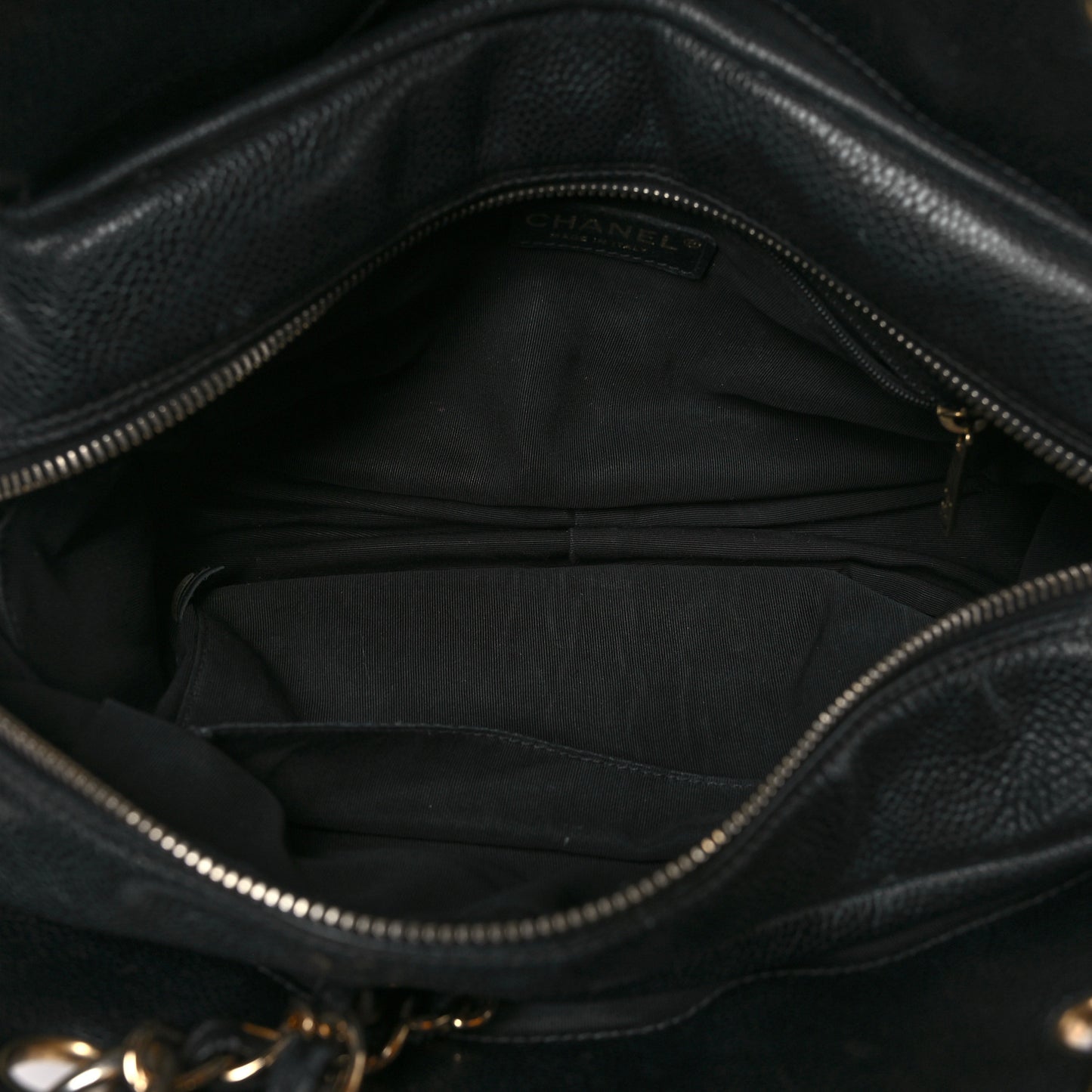 Caviar Quilted Petit Timeless Tote PTT Black