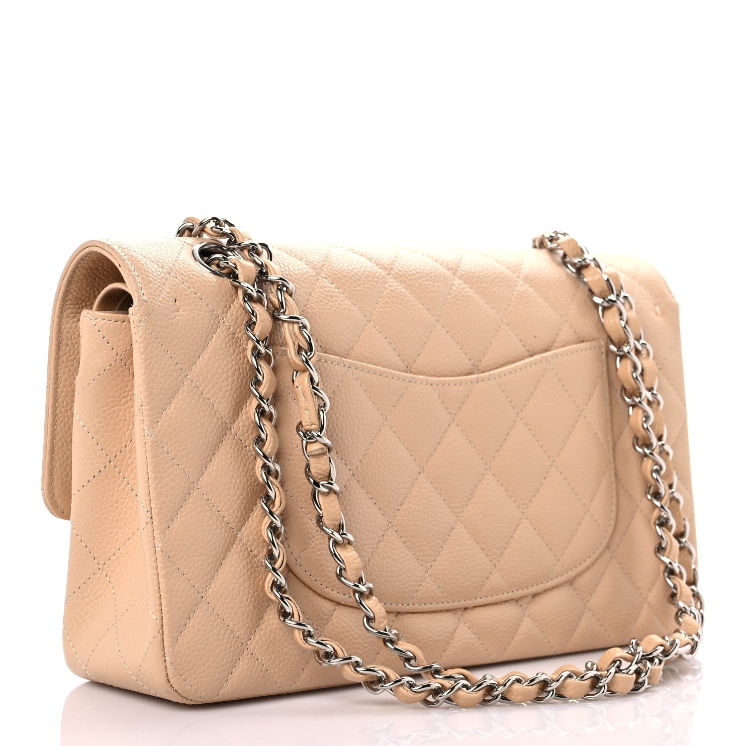 Chanel Caviar Quilted Medium Double Flap Beige 3 of 9