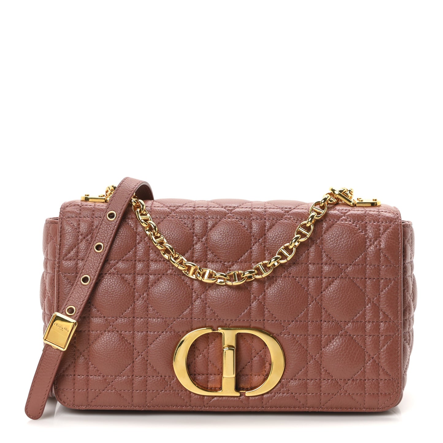 Calfskin Cannage Medium Caro Bag Rust