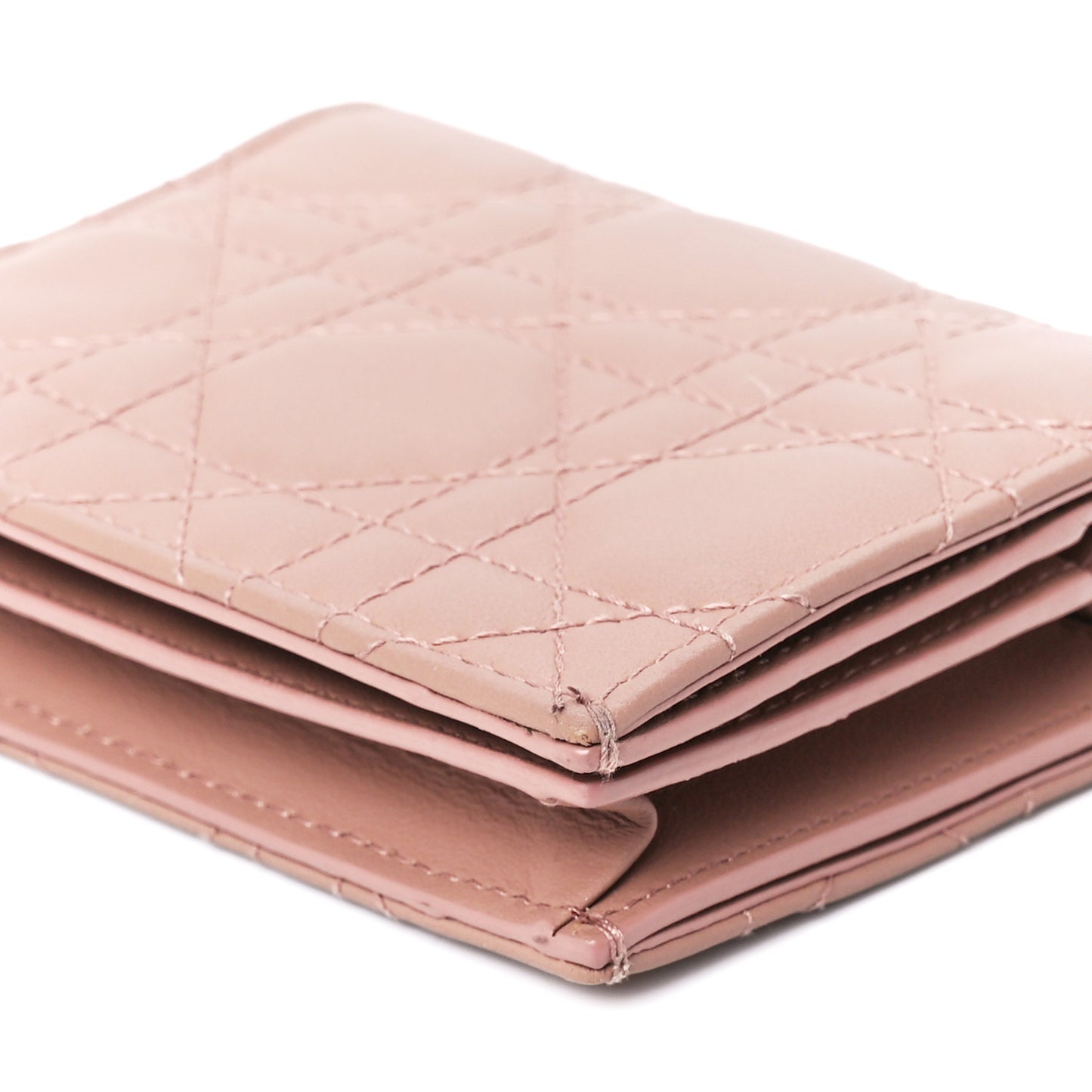 Ultra Matte Calfskin Cannage Mini Lady Dior Wallet Fard