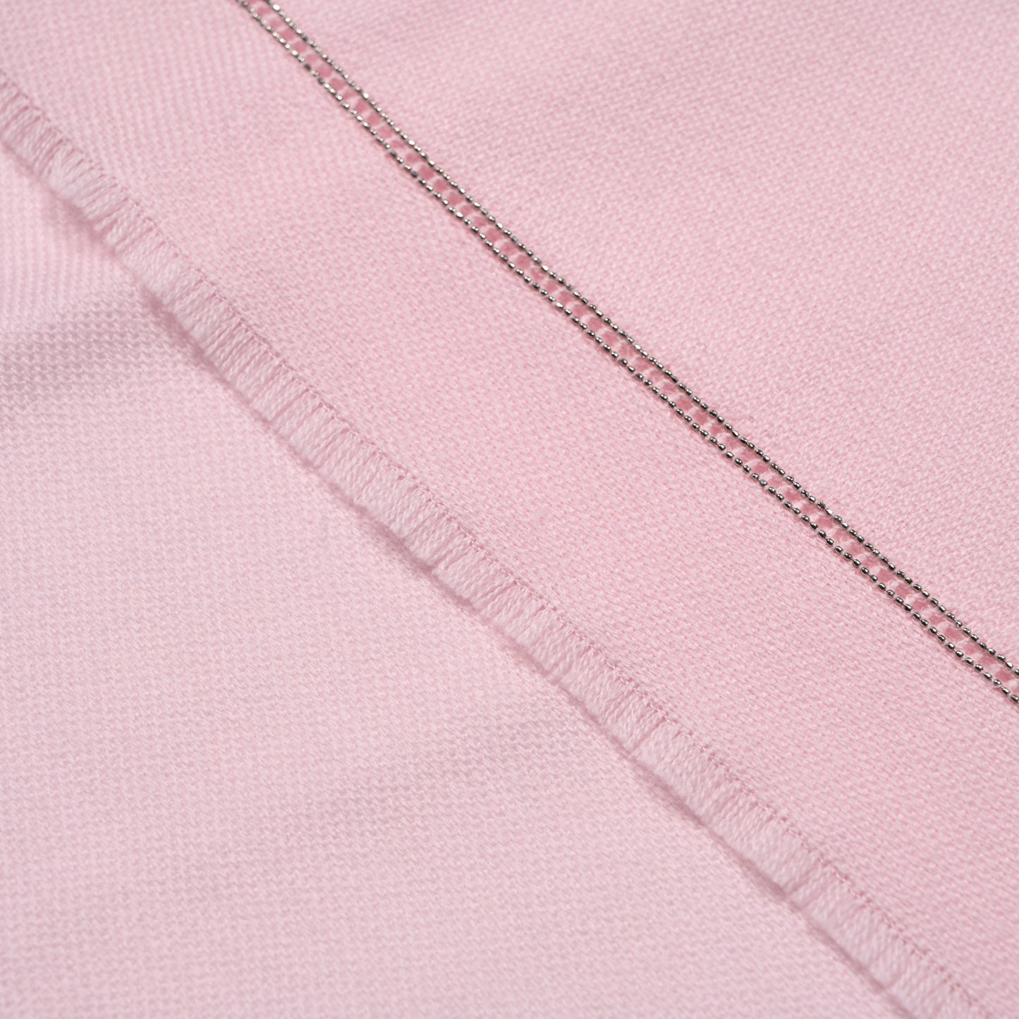 Wool Metal Chain Stole Light Pink