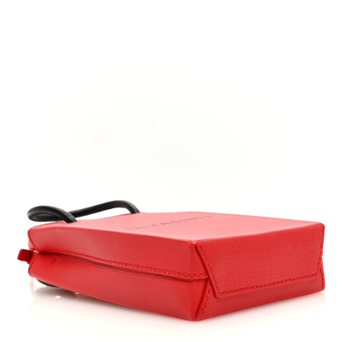 Squared Calfskin Logo Shopping Phone Holder Bag Red
