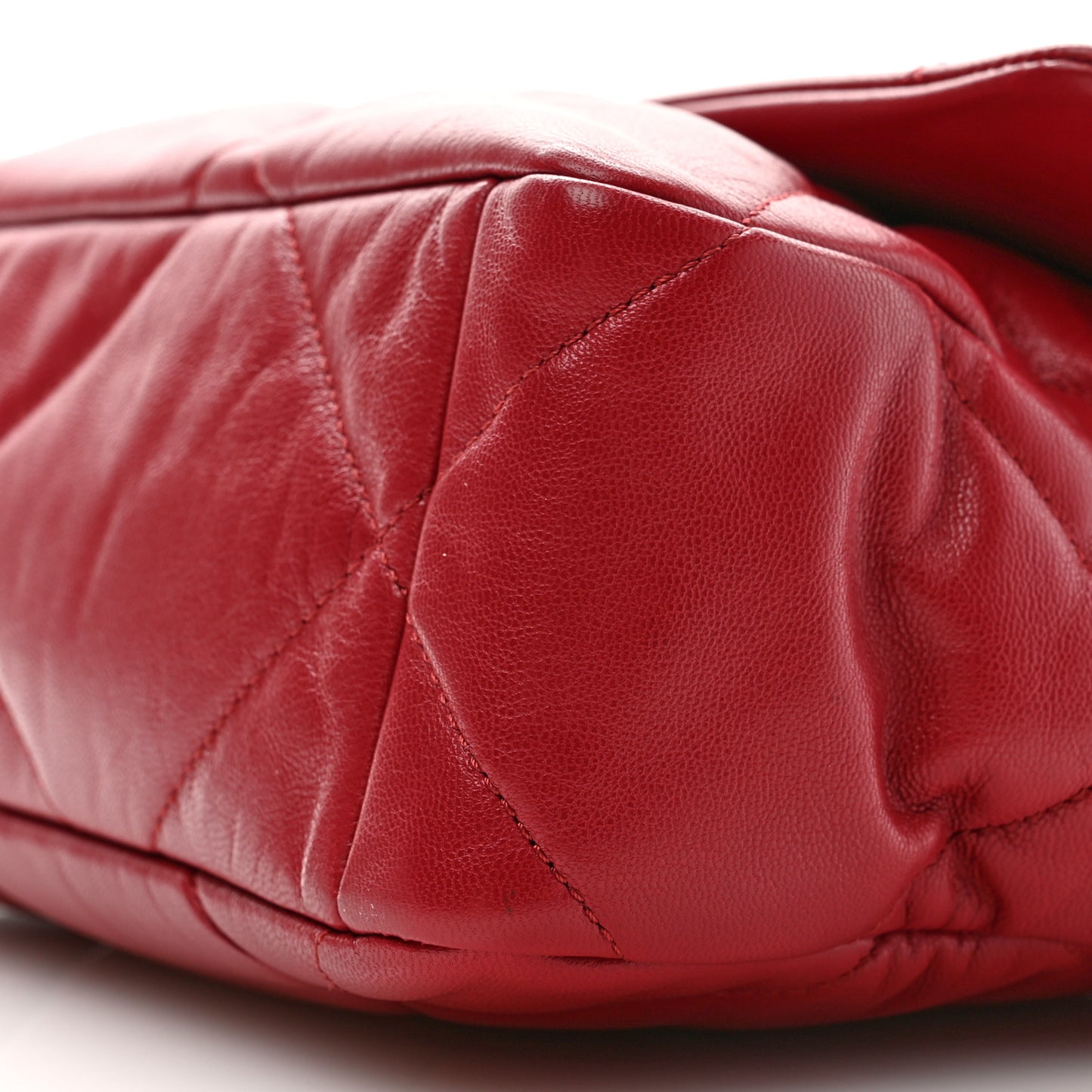 Goatskin Quilted Large Chanel 19 Flap Red