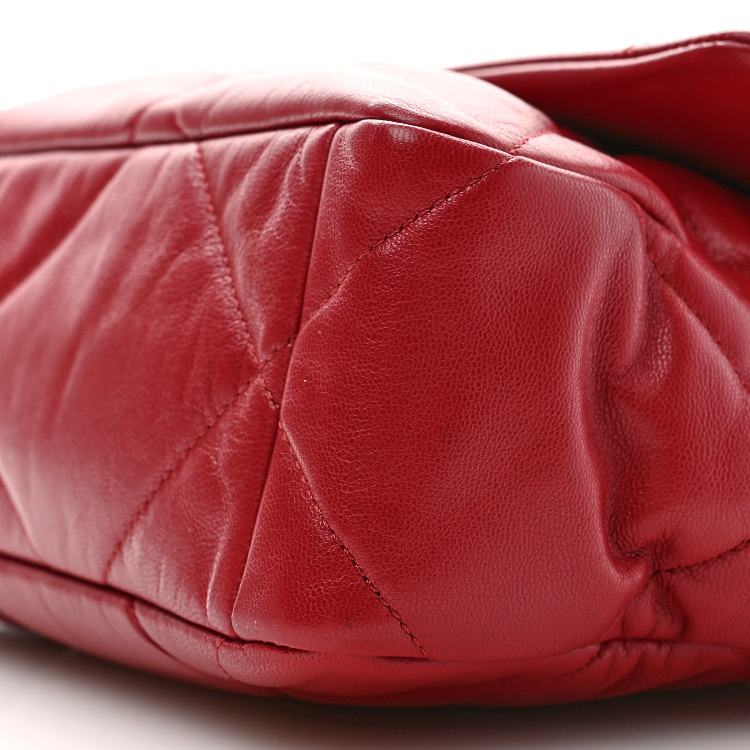 Chanel Goatskin Quilted Large Chanel 19 Flap Red 10 of 10