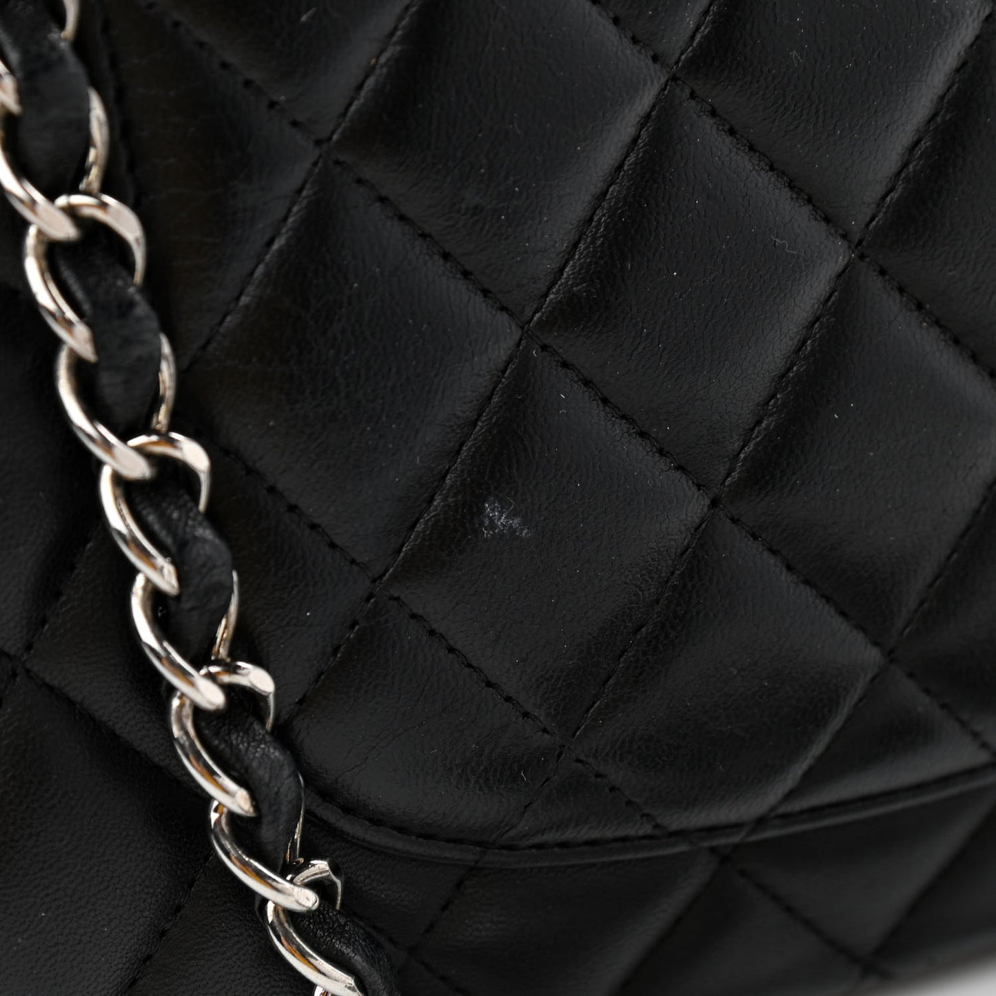 Lambskin Quilted Medium Double Flap Black