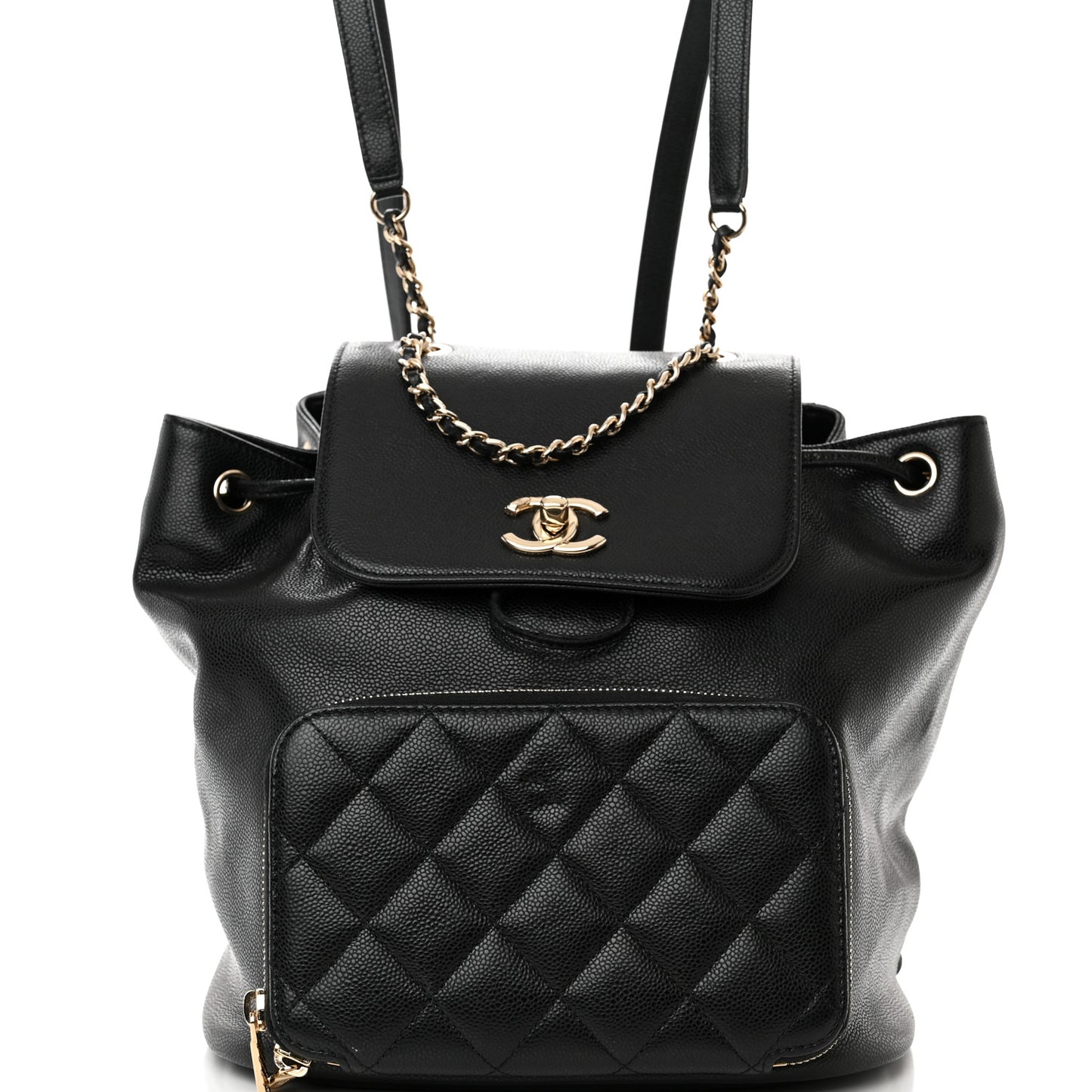 Caviar Quilted Business Affinity Backpack Black