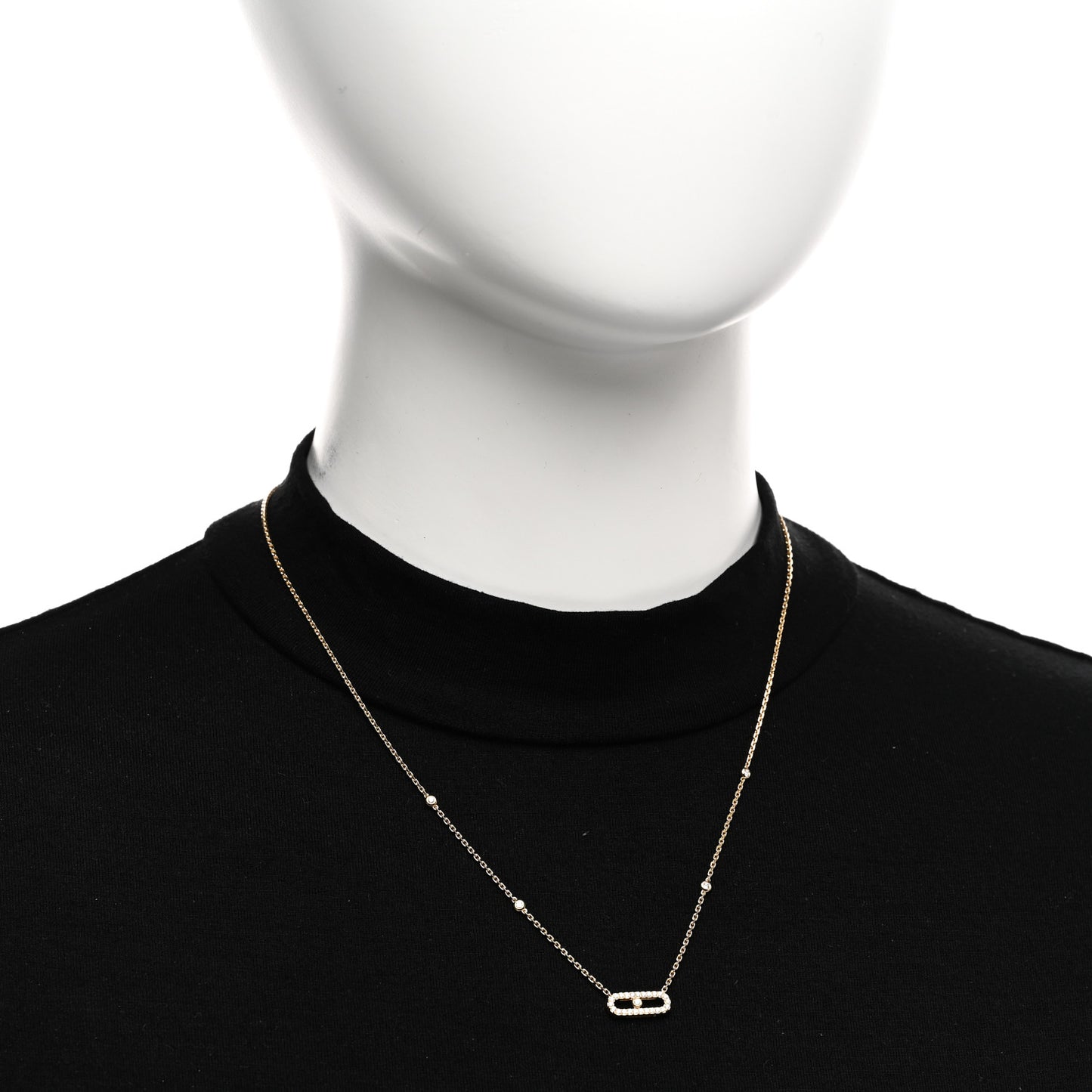 18K Yellow Gold Diamond Move Uno Pave Necklace