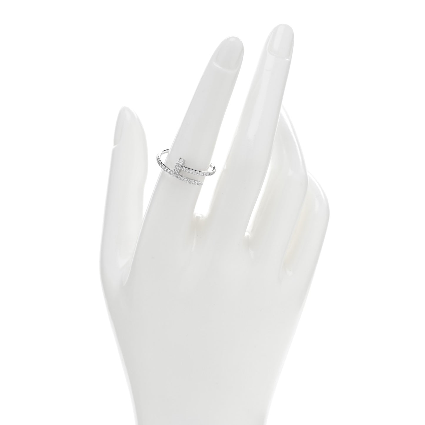 18K White Gold Diamond Juste Un Clou Paved Ring 55 7.25