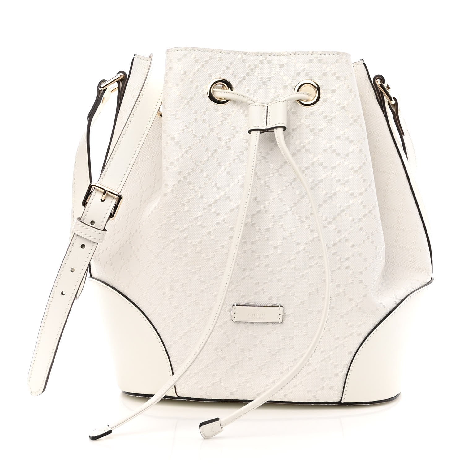 GUCCI バッグ Gucci Bright Diamante Medium Bucket Bag Great White 1221622