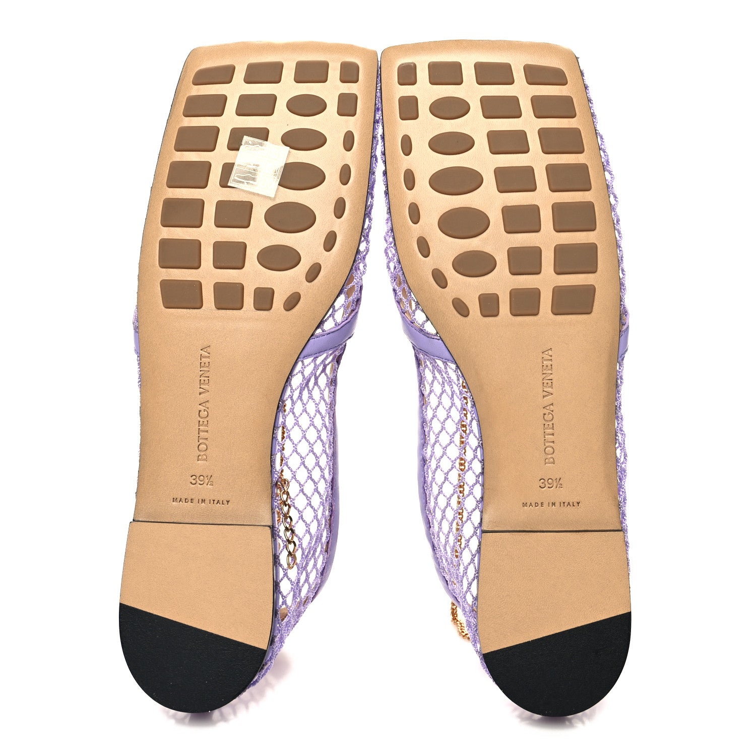 Bottega Veneta Mesh Nappa Chunky Chain Stretch Ballerina Flats 39.5 Wisteria 5 of 7