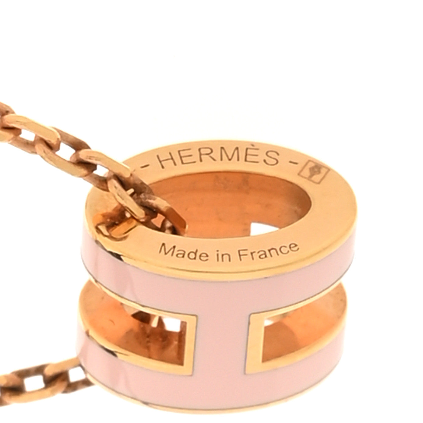 Lacquered Rose Gold Mini Pop H Pendant Necklace Rose Dragee
