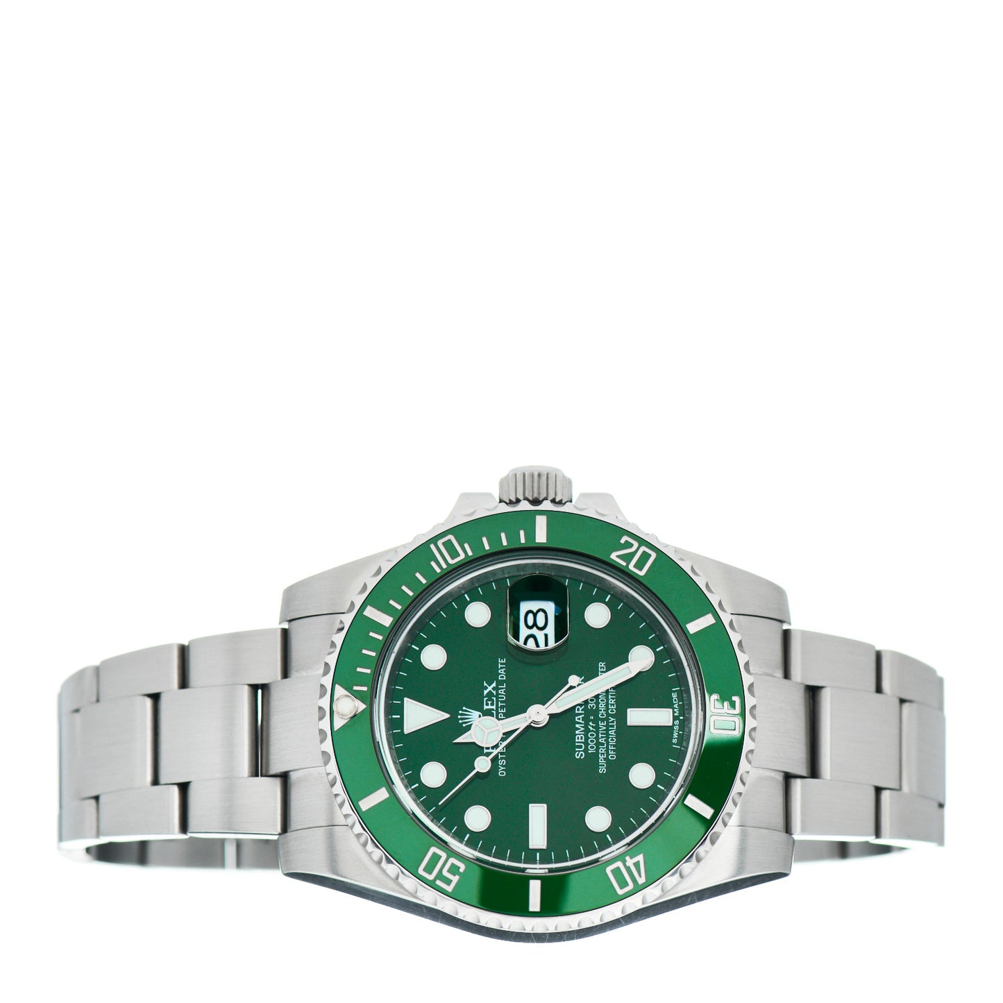 Stainless Steel 40mm Oyster Perpetual Submariner Date Hulk Watch Green 116610LV