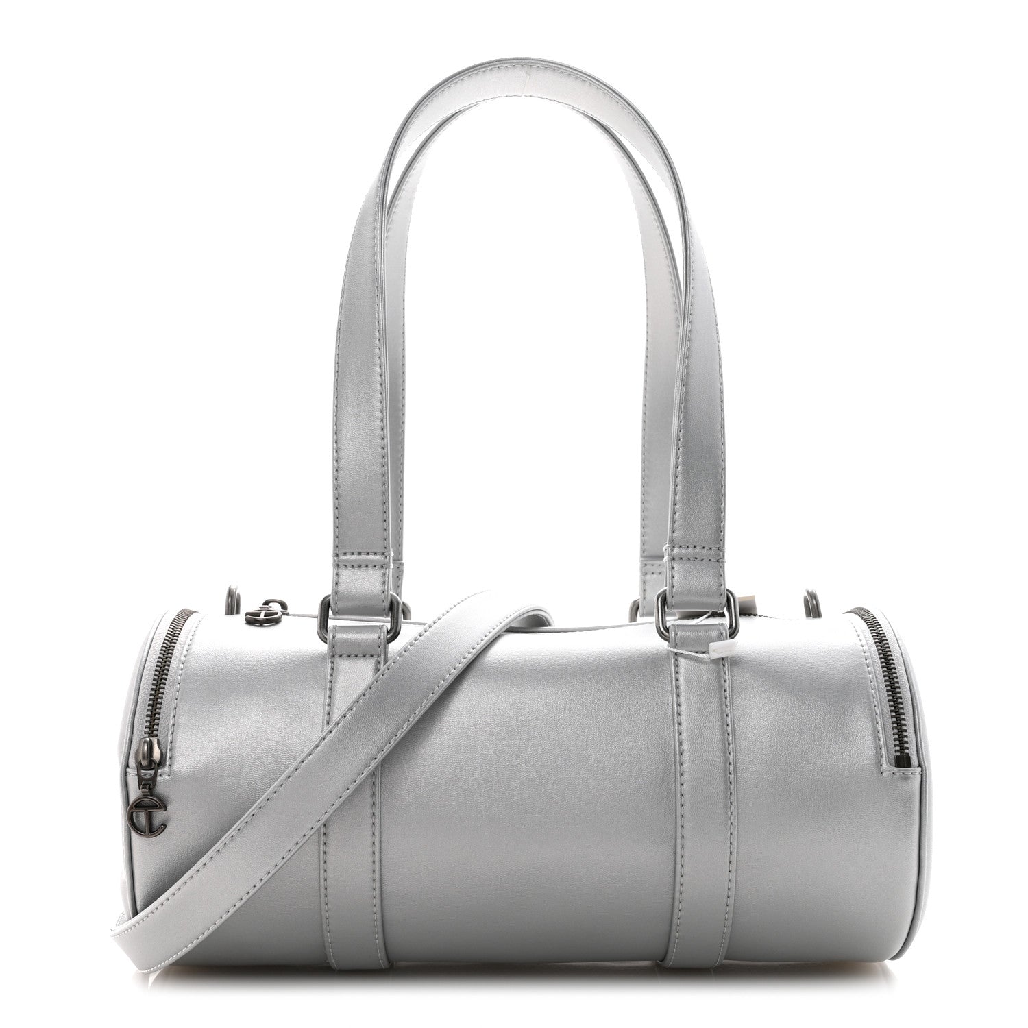 Telfar Vegan Leather Medium Duffle Silver 1815778 – FASHIONPHILE