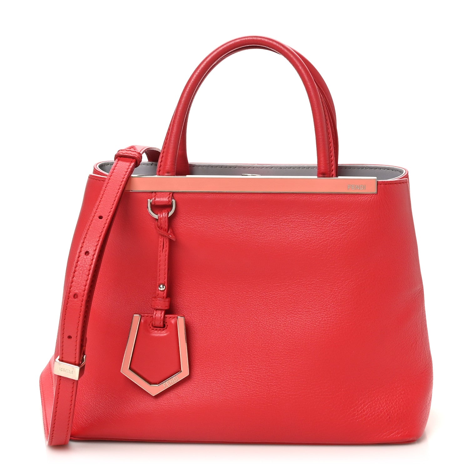 Fendi Vitello Dolce Century Petite 2Jours Tote Fiamma Ardesia