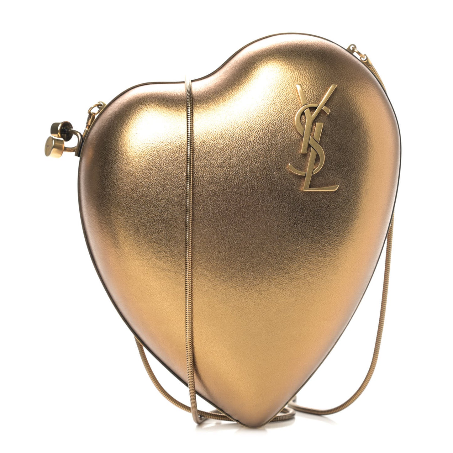Smooth Calfskin Heart Monogram Love Box Crossbody Gold