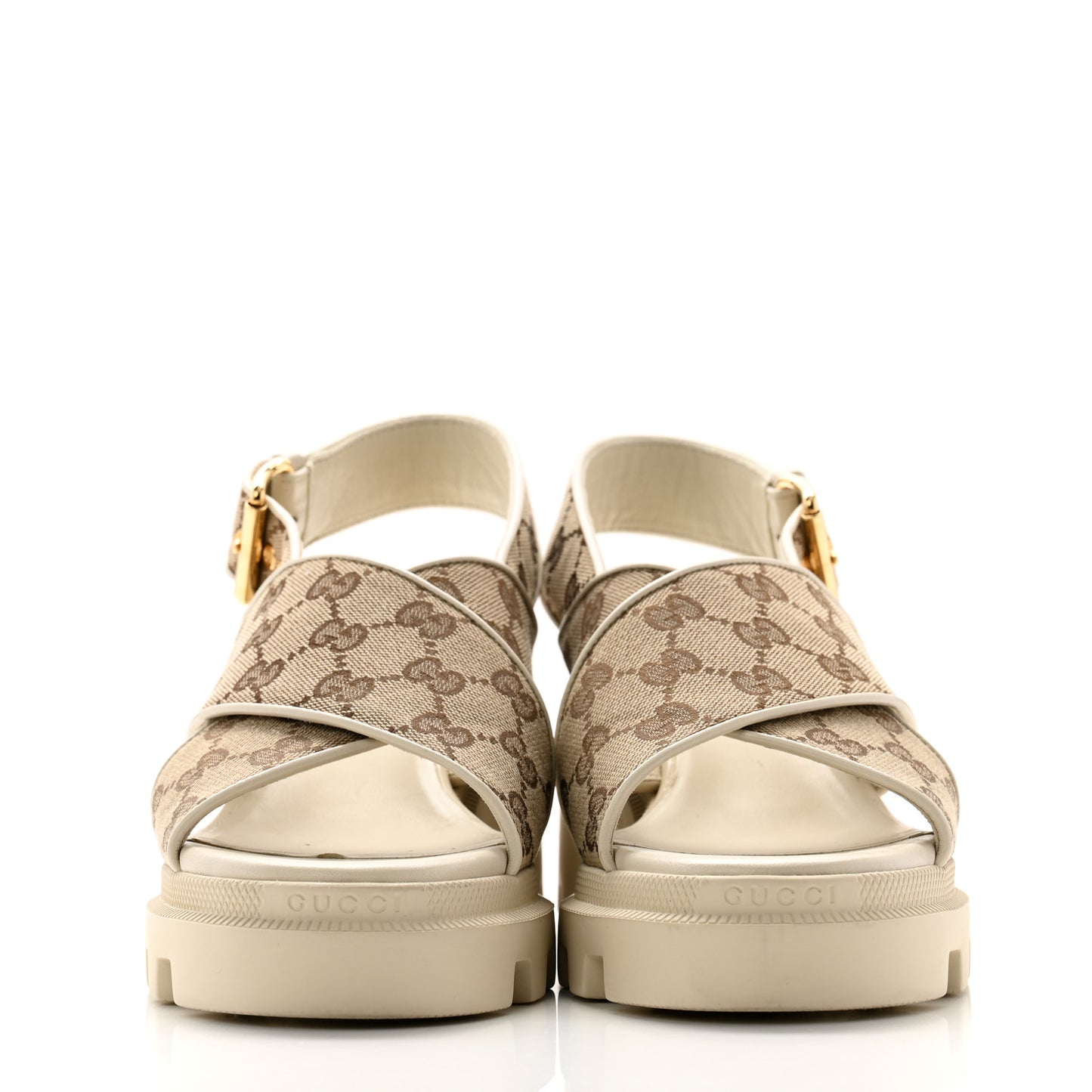 Monogram Granada Kid Trip 40/72mm Lug Sole Sandals 39.5 Beige Ebony Mystic White