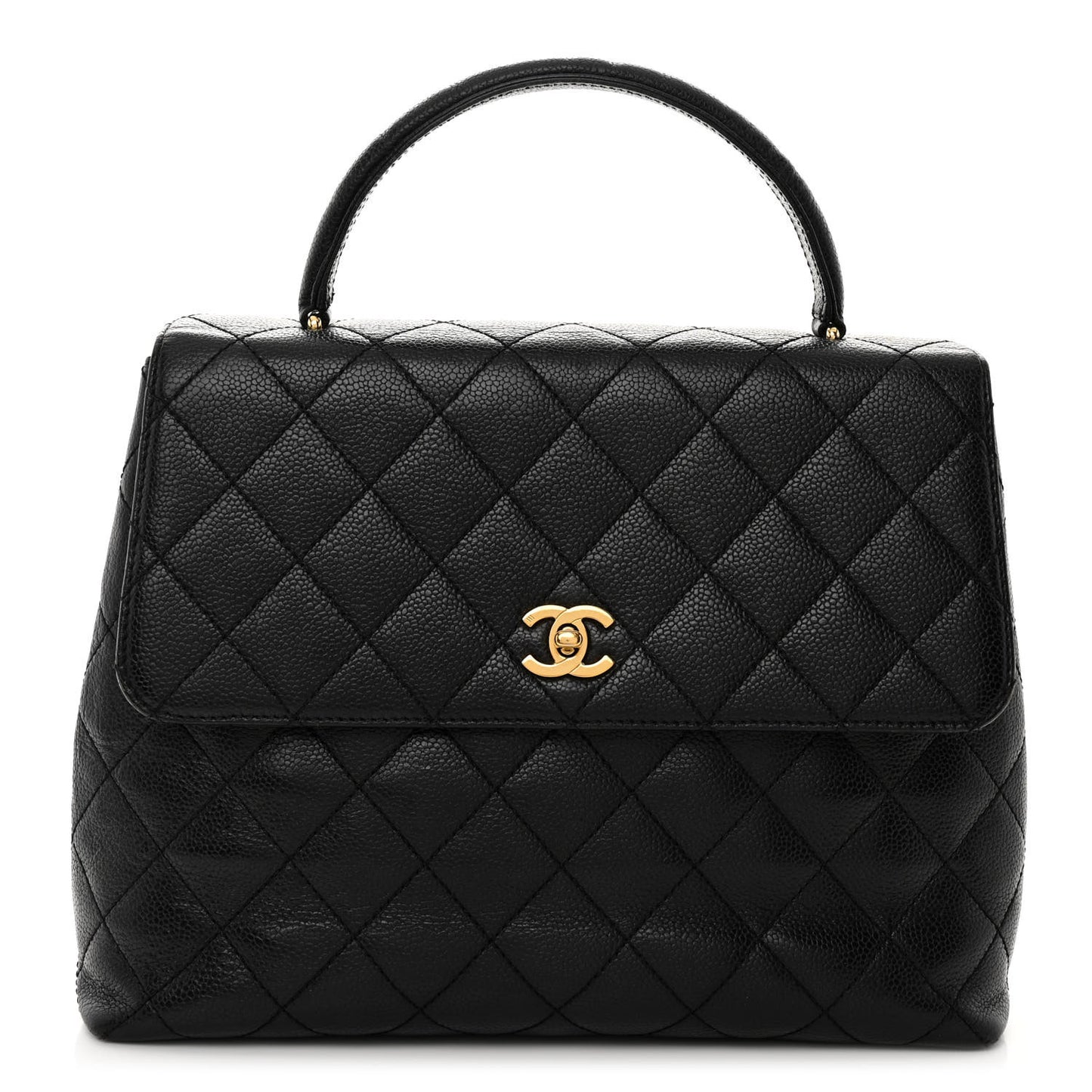 Caviar Quilted Jumbo Kelly Flap Black