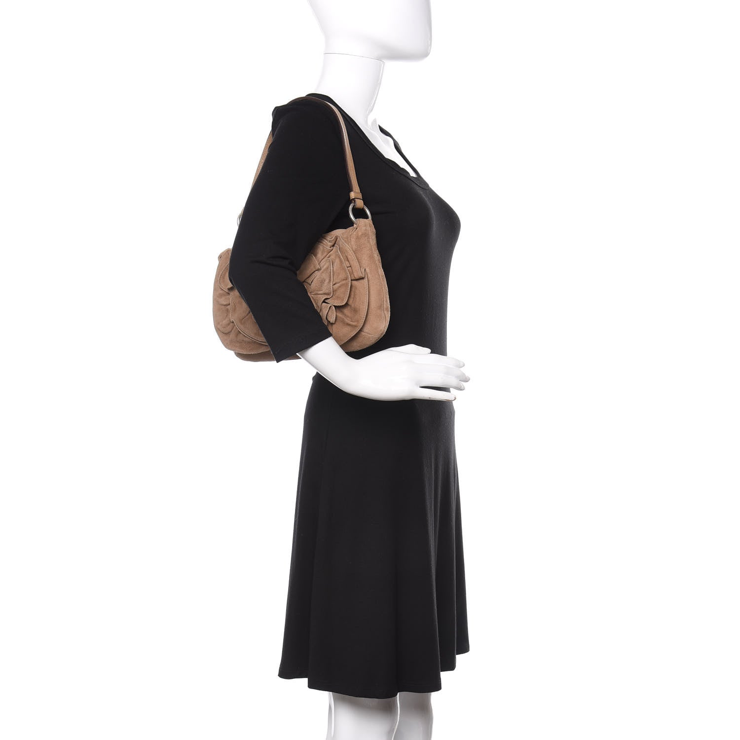 Saint Laurent Suede Nadja Shoulder Bag Brown 2 of 9