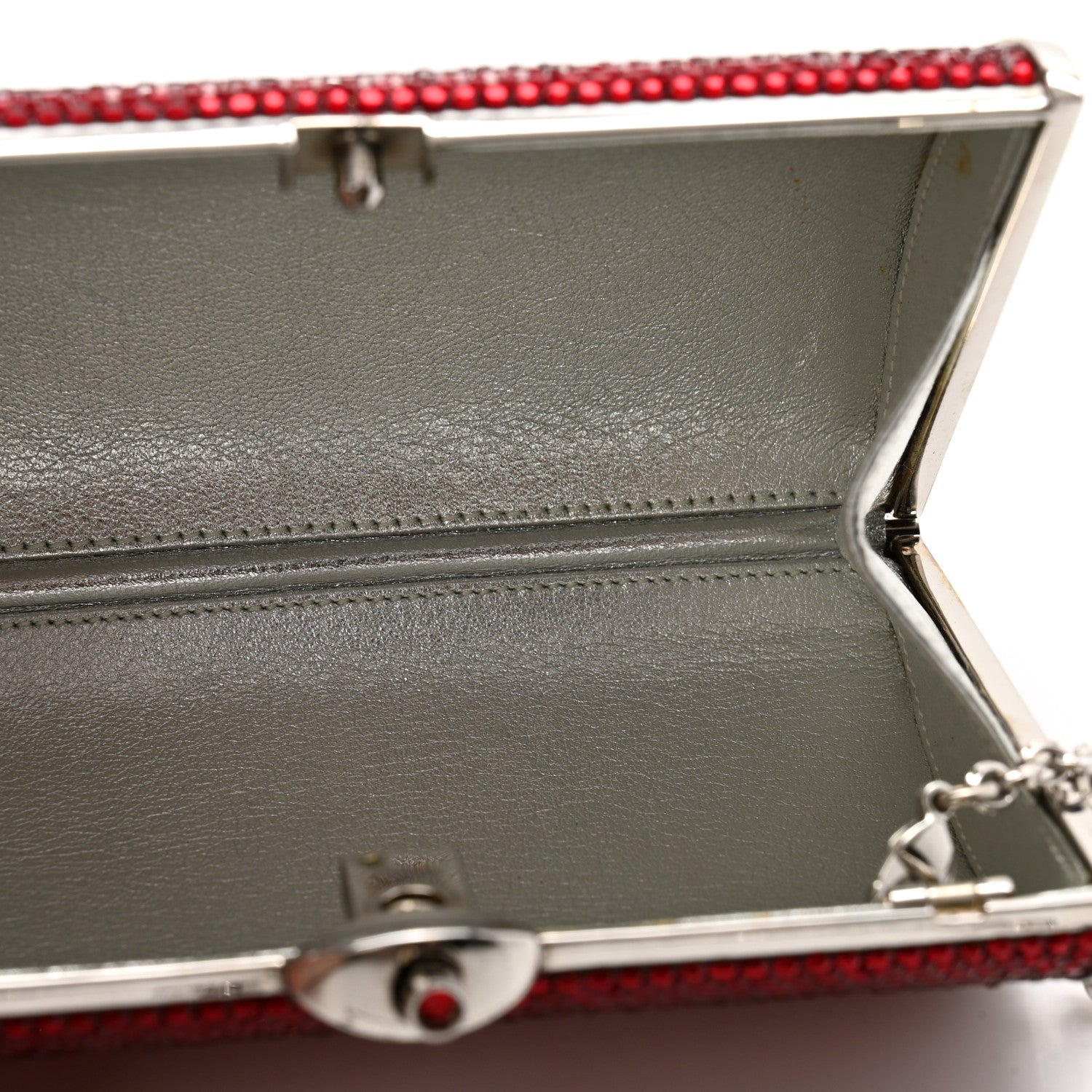 Judith Leiber Swarovski Crystal Minaudiere Clutch Red 5 of 13