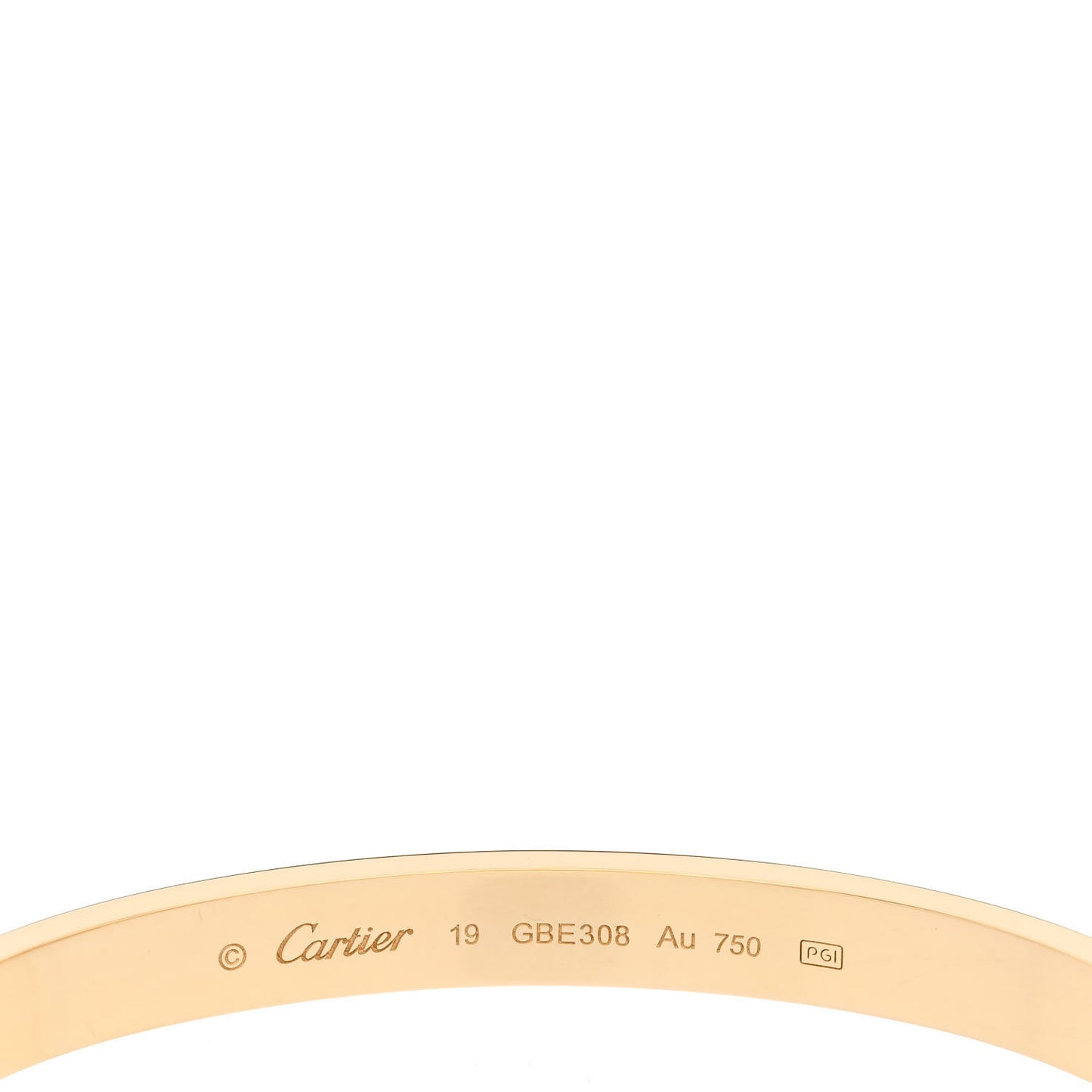 18K Yellow Gold LOVE Bracelet 19