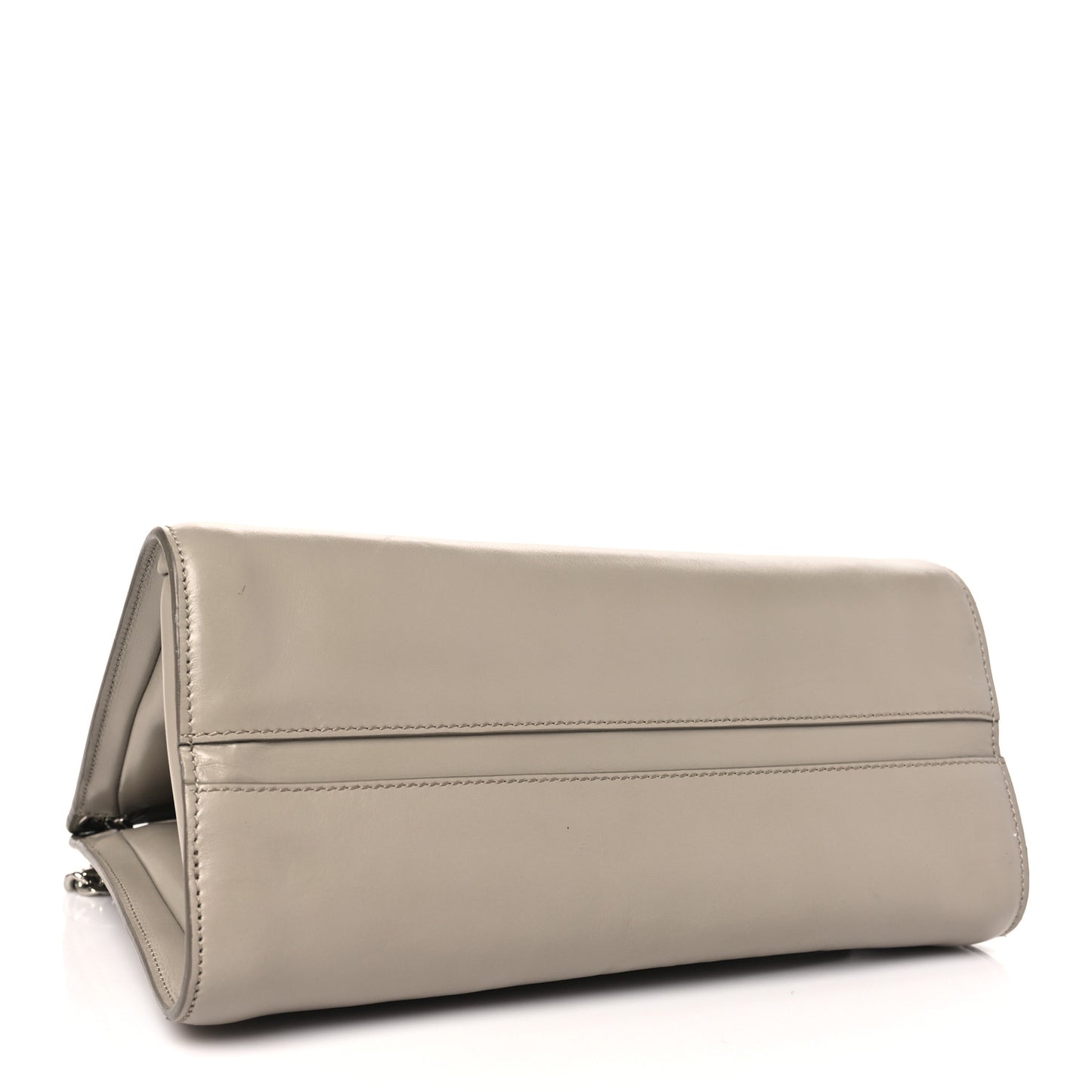 Shiny Calfskin Medium Annie Shoulder Bag Motty Grey
