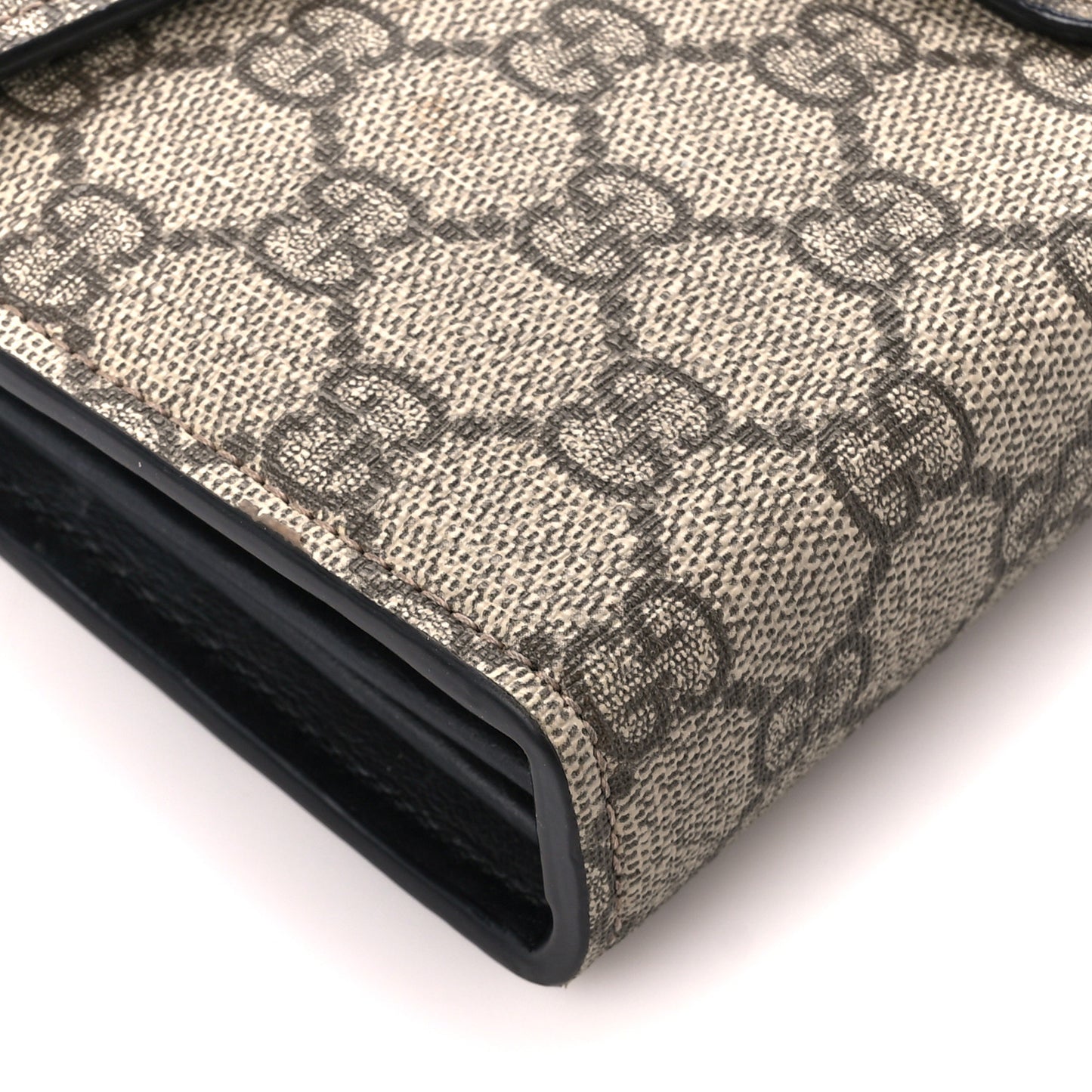 GG Supreme Monogram Mini Dionysus Chain Wallet Beige Black