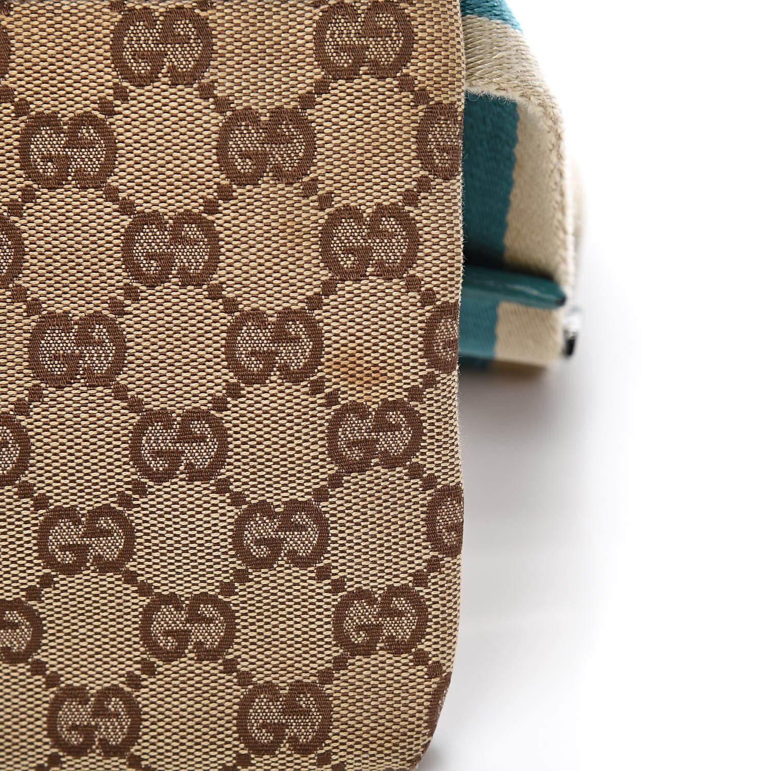 Gucci GG Monogram Web Double Pocket Belt Bag Turquoise 10 of 17