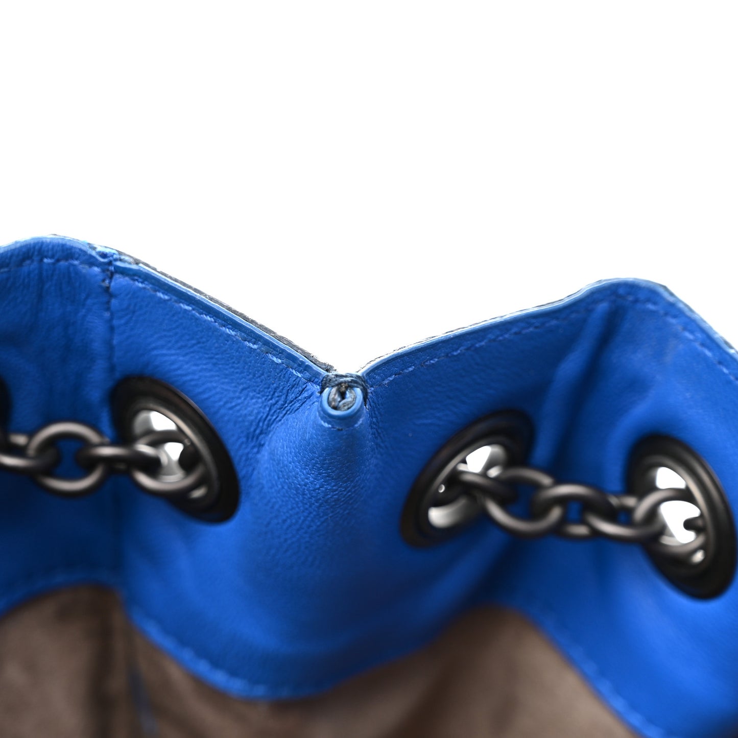 Vesuvio Karung Nappa Intrecciato Cravatteria Small Flap Shoulder Bag Bleuette