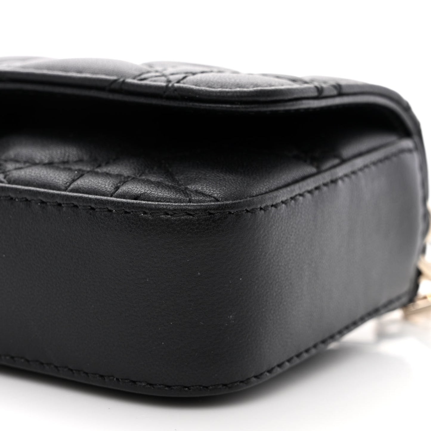 Lambskin Cannage Dior Talk Phone Pouch Black