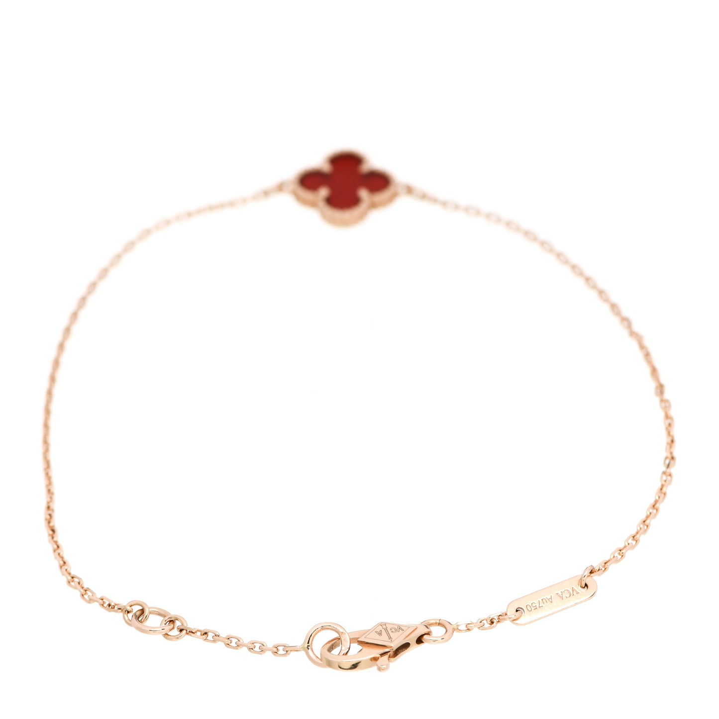 18K Rose Gold Carnelian Sweet Alhambra Bracelet
