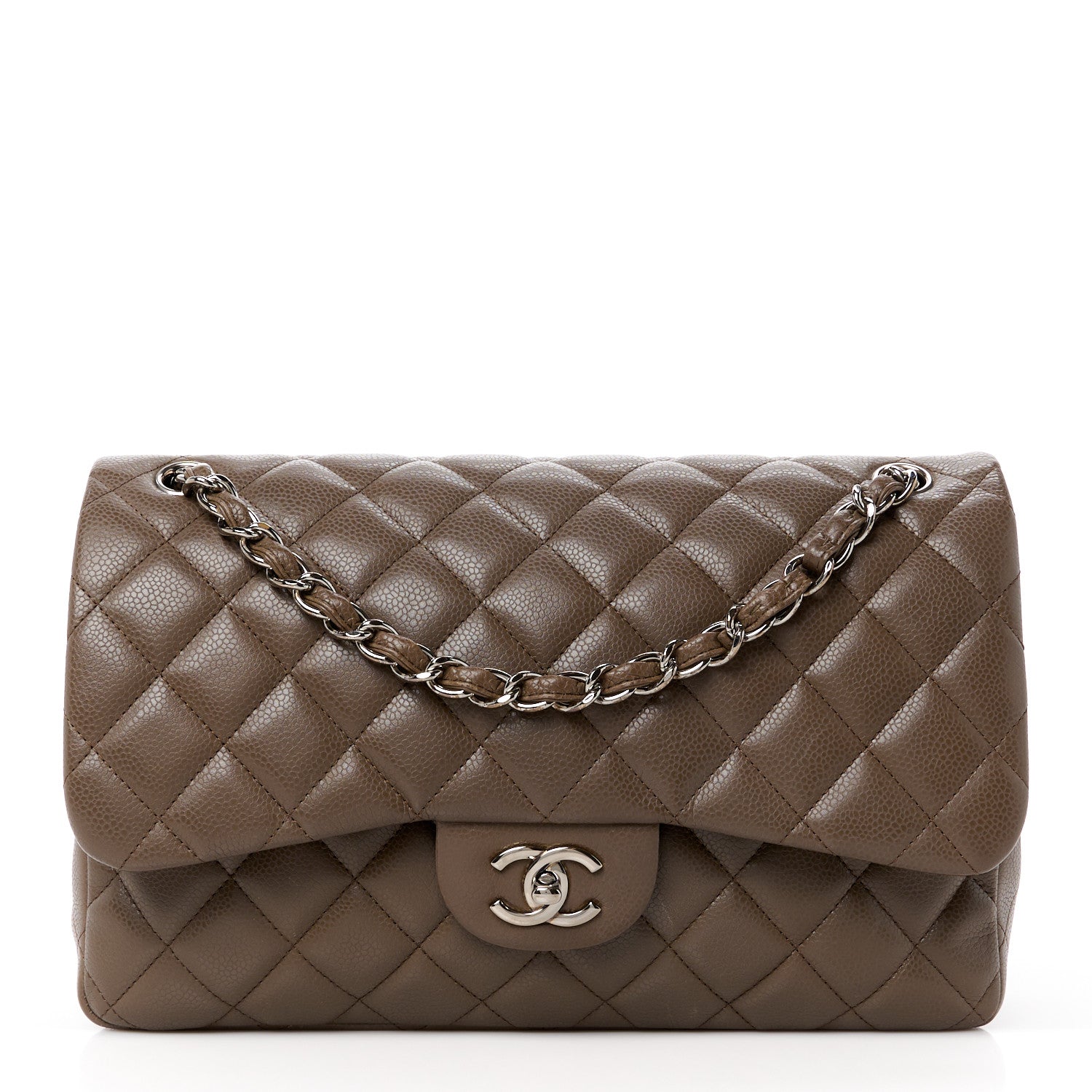 Chanel Caviar Quilted Jumbo Double Flap Dark Grey 1 of 11
