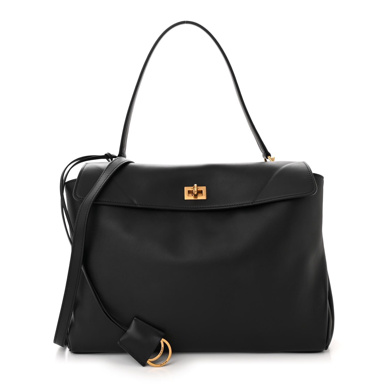 Balenciaga Natural Smooth Calfskin Medium Rodeo Top Handle Handbag Black 1 of 10