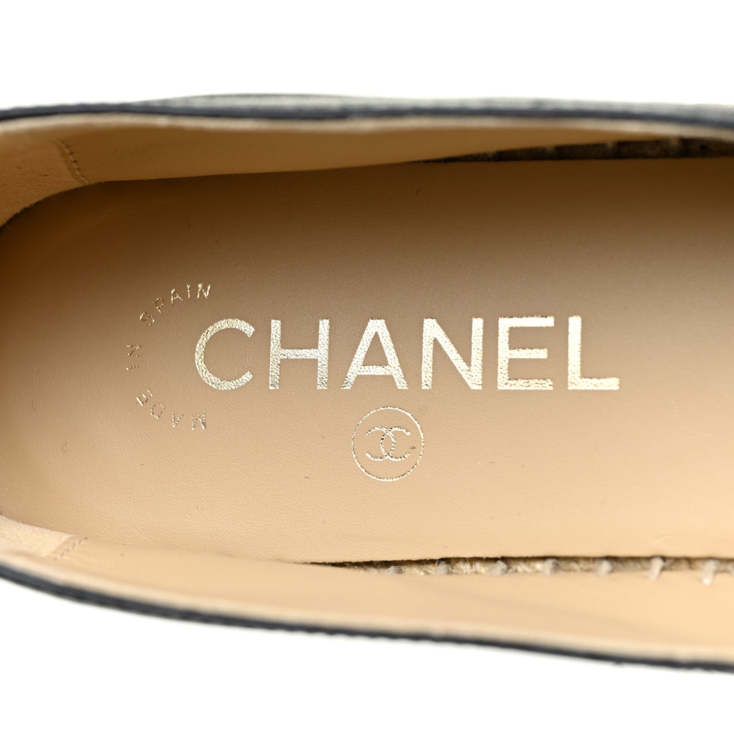 Calfskin Chain CC Espadrilles 40 Black