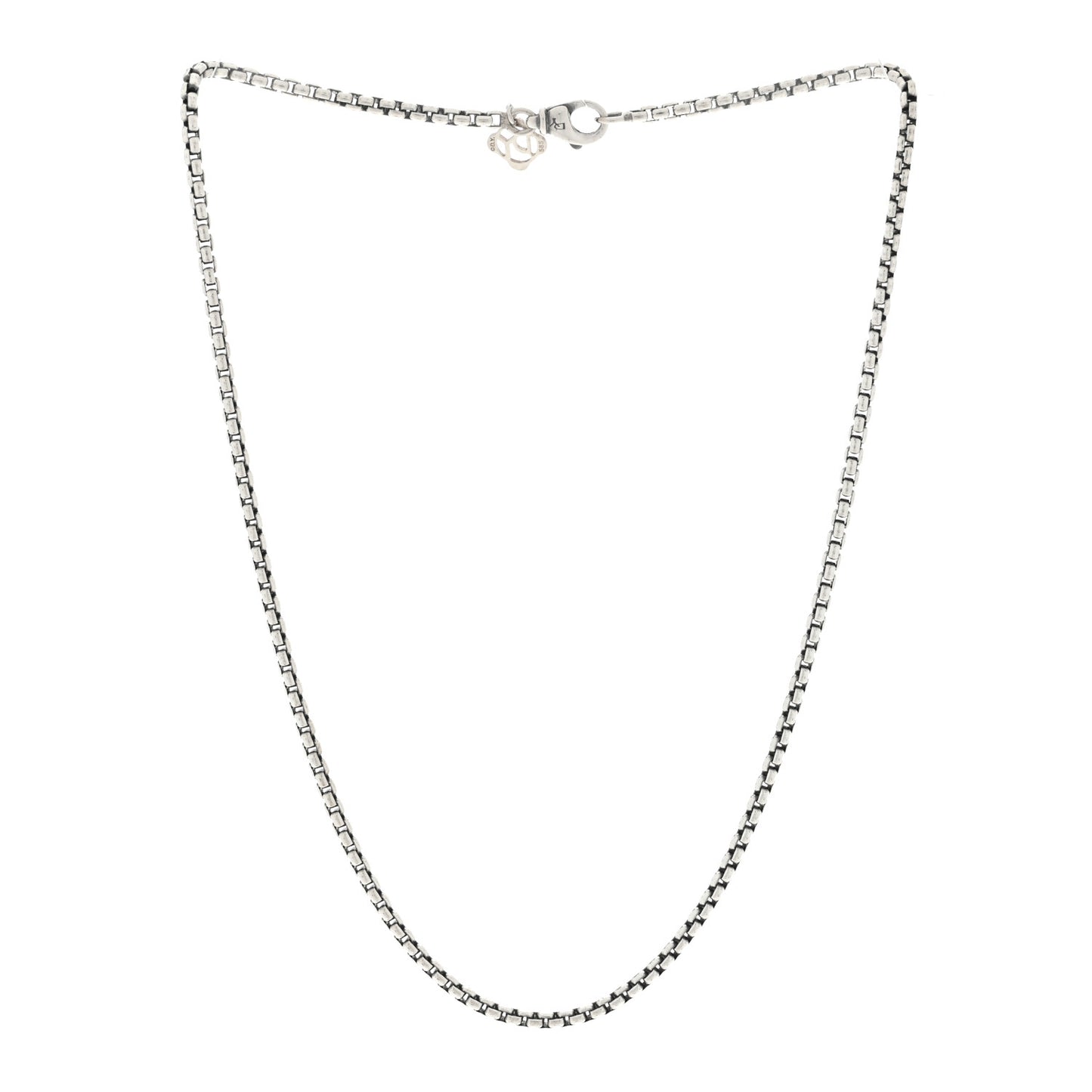 Sterling Silver 14K Yellow Gold 2.7mm Small Box Chain Necklace 16"