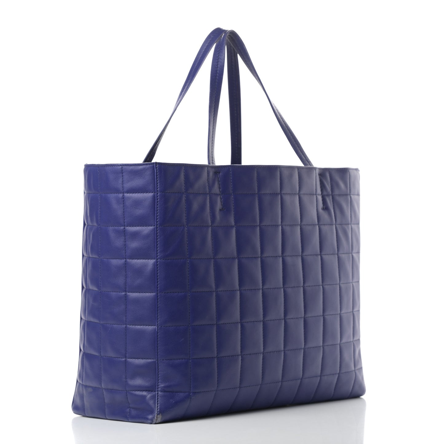 Lambskin Quilted Horizontal Cabas Blue