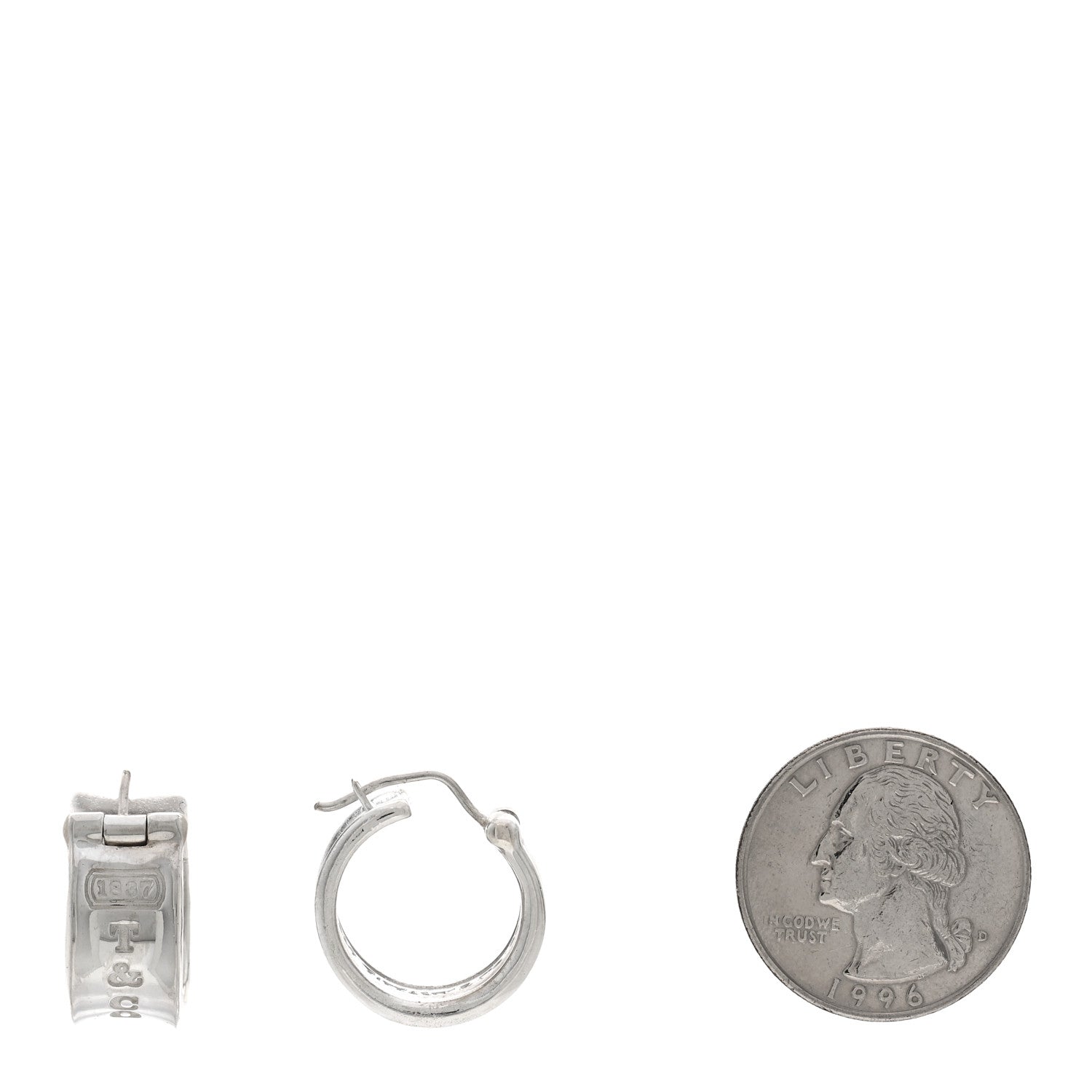 Tiffany Sterling Silver Wide 1837 Hoop Earrings 2 of 4